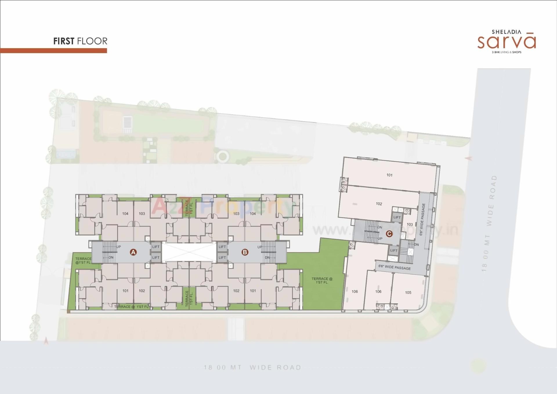 Layout of real estate project Sheladia Sarva located at Ahmedabad, Ahmedabad, Gujarat
