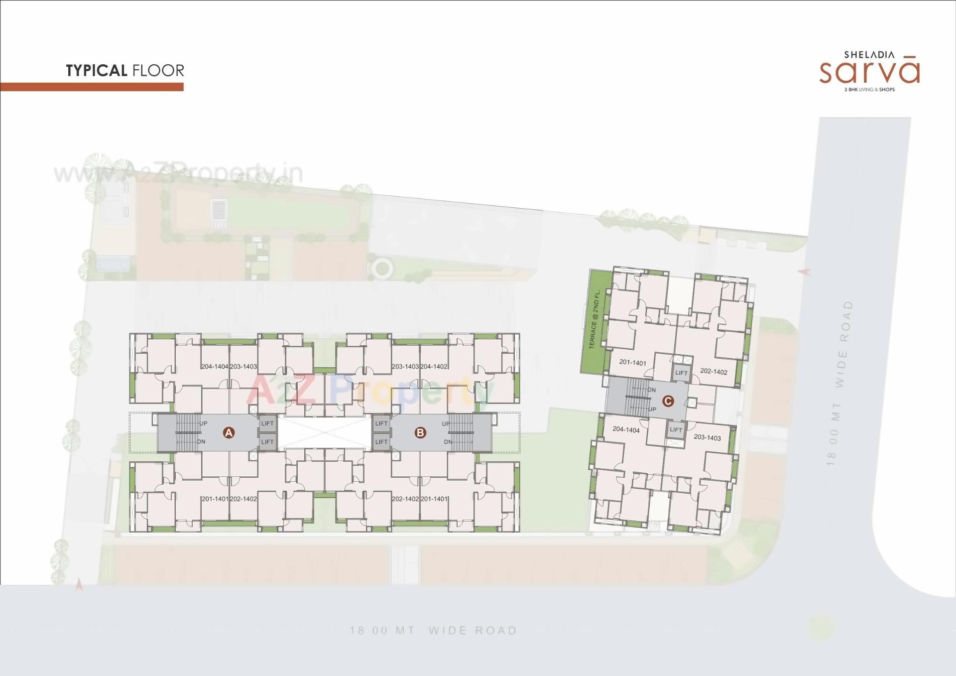 Layout of real estate project Sheladia Sarva located at Ahmedabad, Ahmedabad, Gujarat