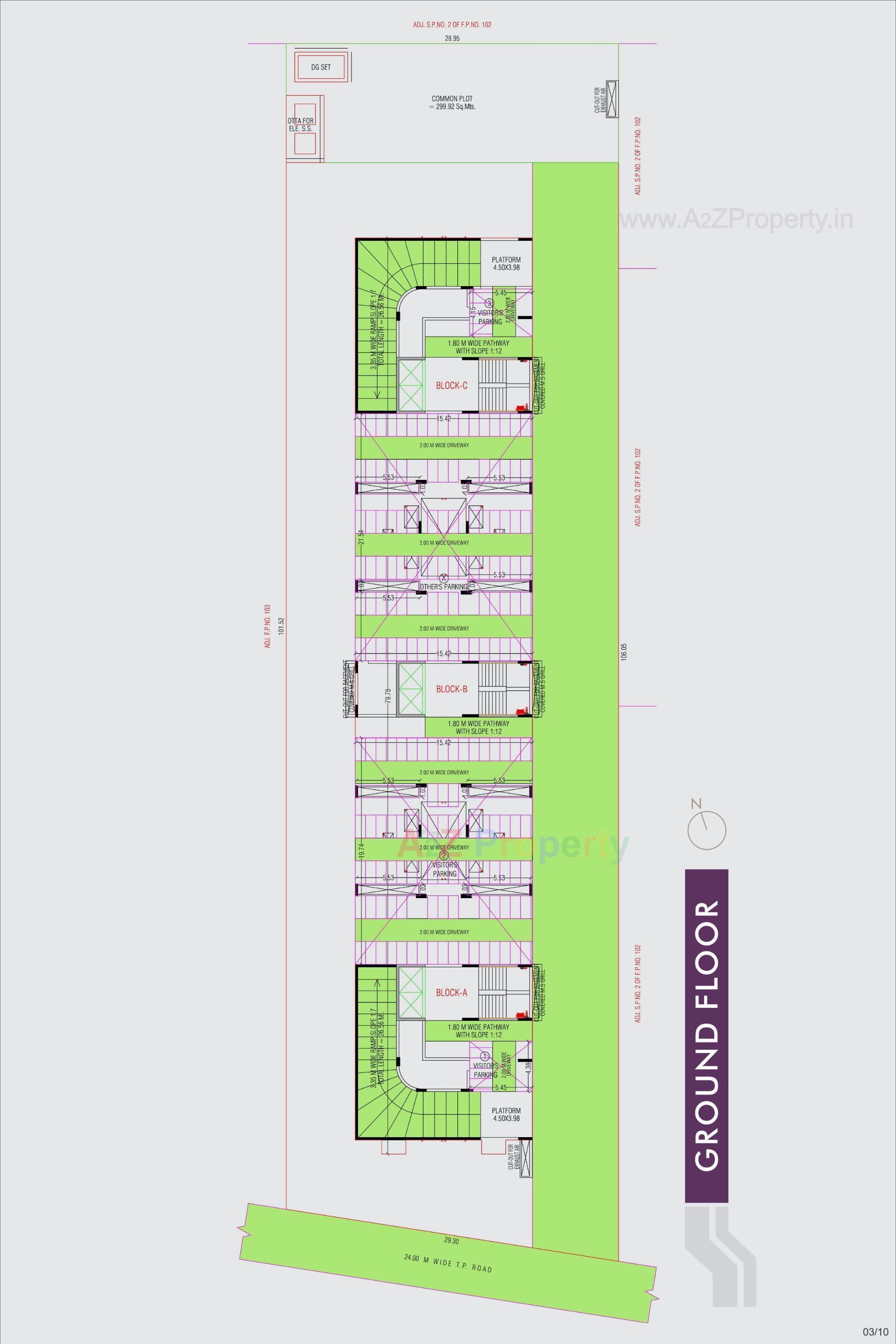 Layout of real estate project Sheladia Trinary located at Shela, Ahmedabad, Gujarat
