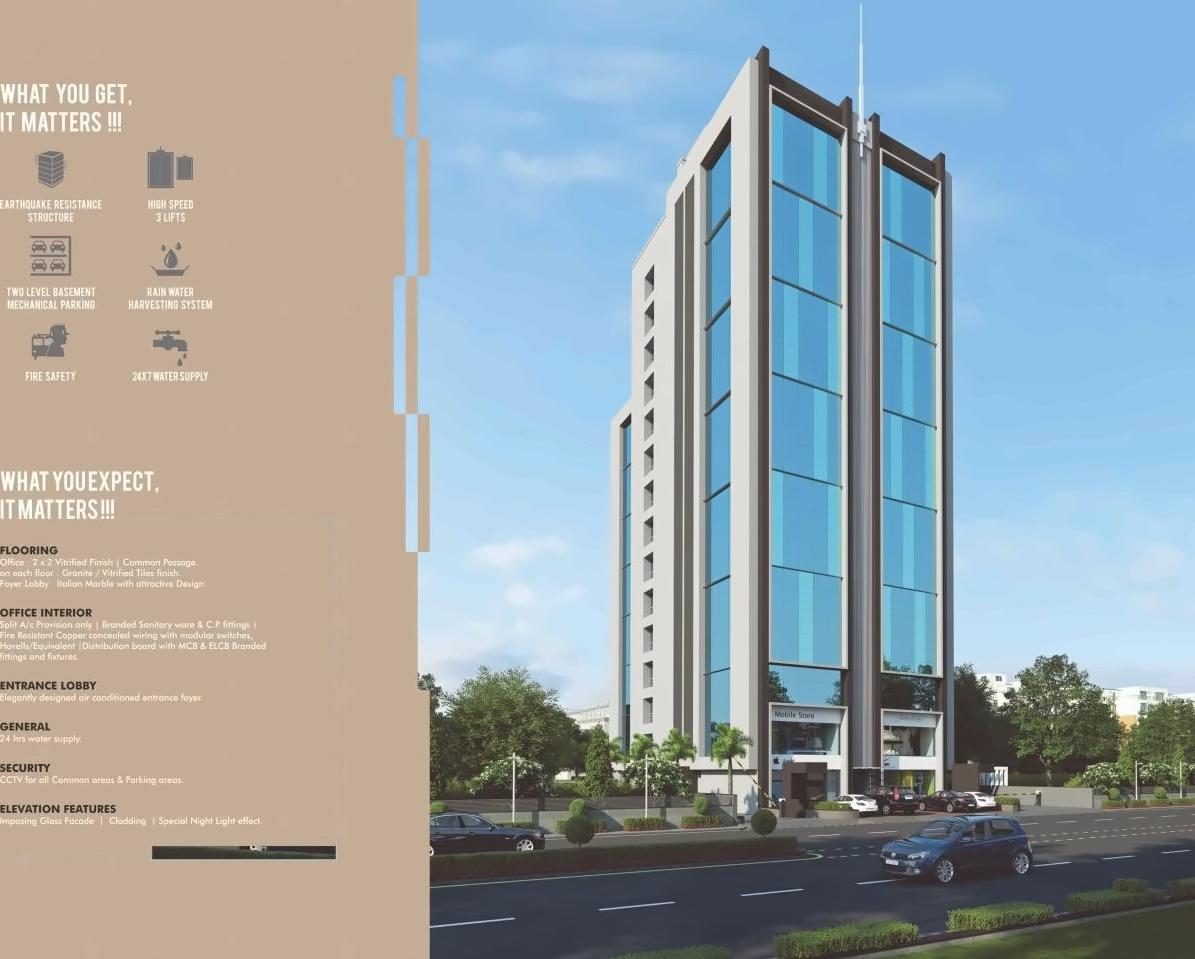 3D Elevation of real estate project Sheth Corporate Tower located at City, Ahmedabad, Gujarat