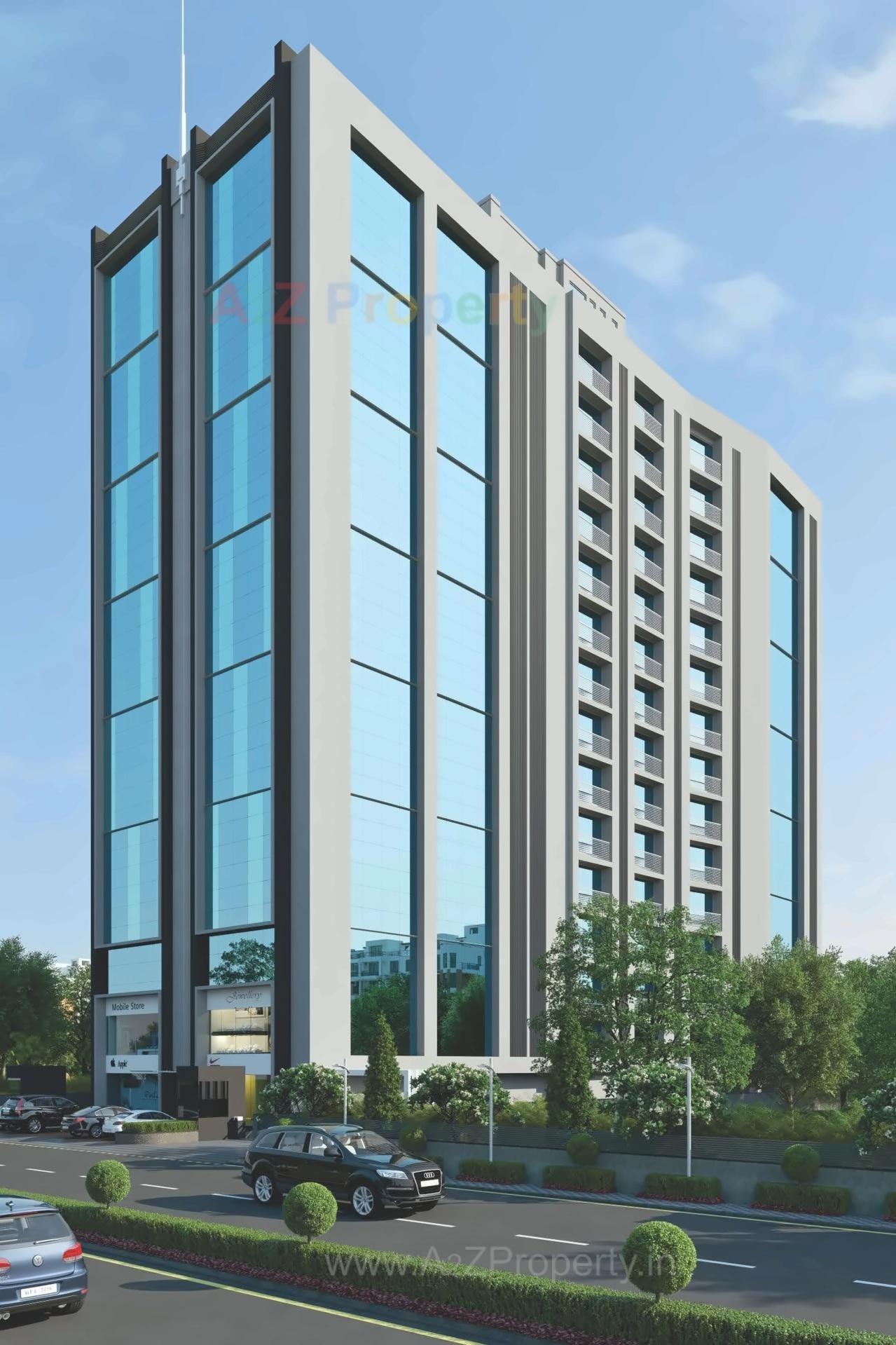 3D Elevation of real estate project Sheth Corporate Tower located at City, Ahmedabad, Gujarat