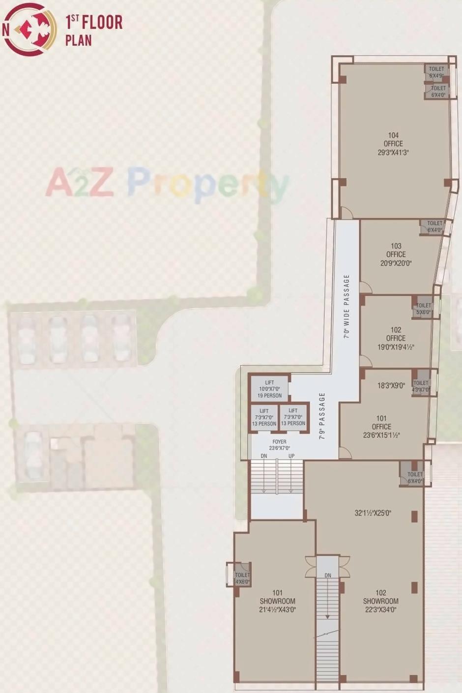 Layout of real estate project Sheth Corporate Tower located at City, Ahmedabad, Gujarat