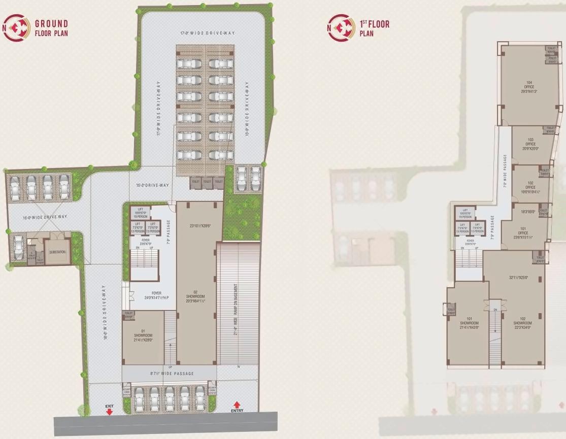 Layout of real estate project Sheth Corporate Tower located at City, Ahmedabad, Gujarat