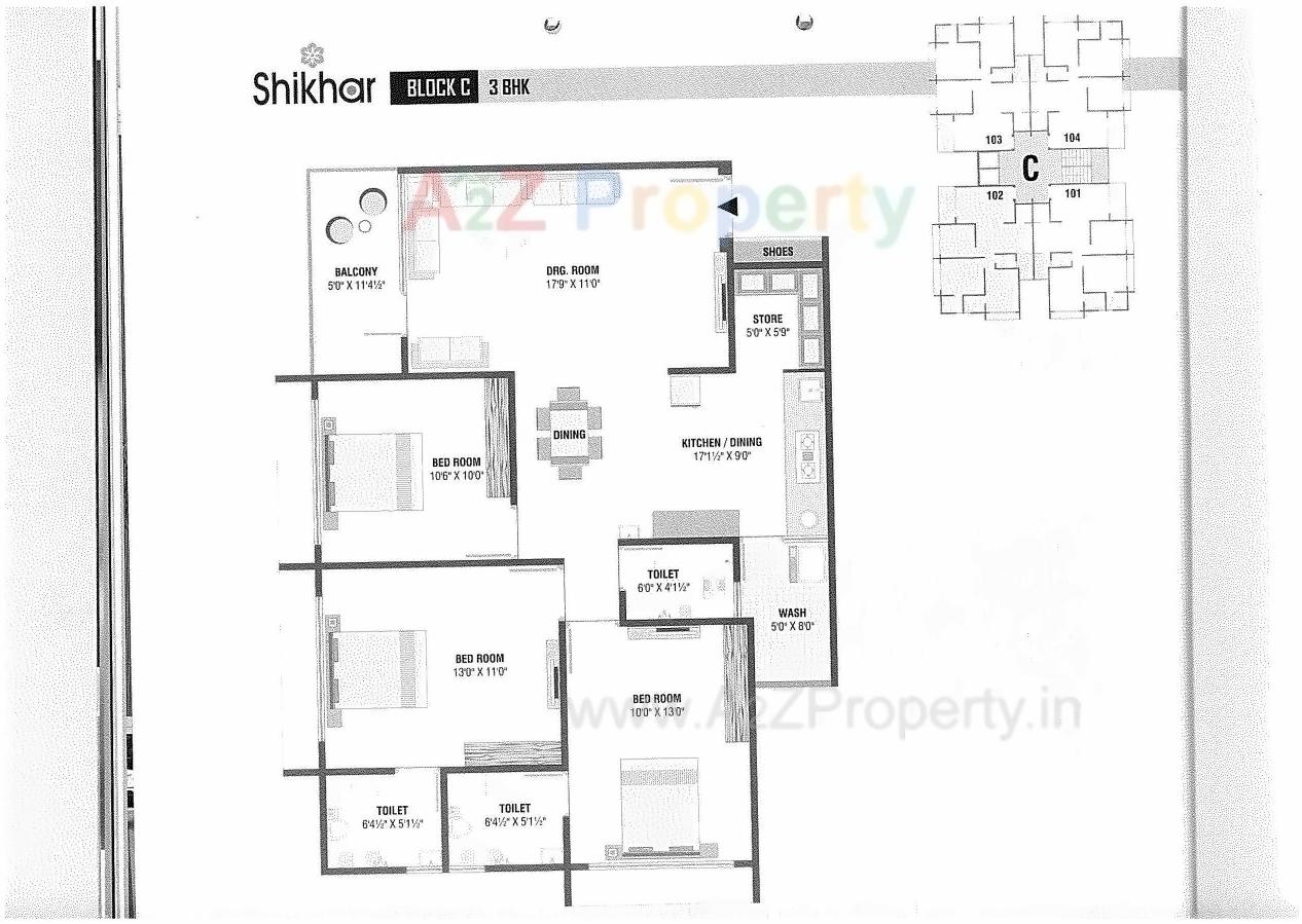 Layout of real estate project Shikhar Avenue   Block located at Chiloda, Ahmedabad, Gujarat