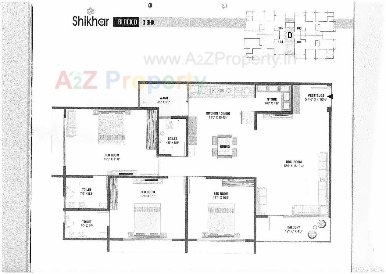 Layout of real estate project Shikhar Avenue   Block located at Chiloda, Ahmedabad, Gujarat