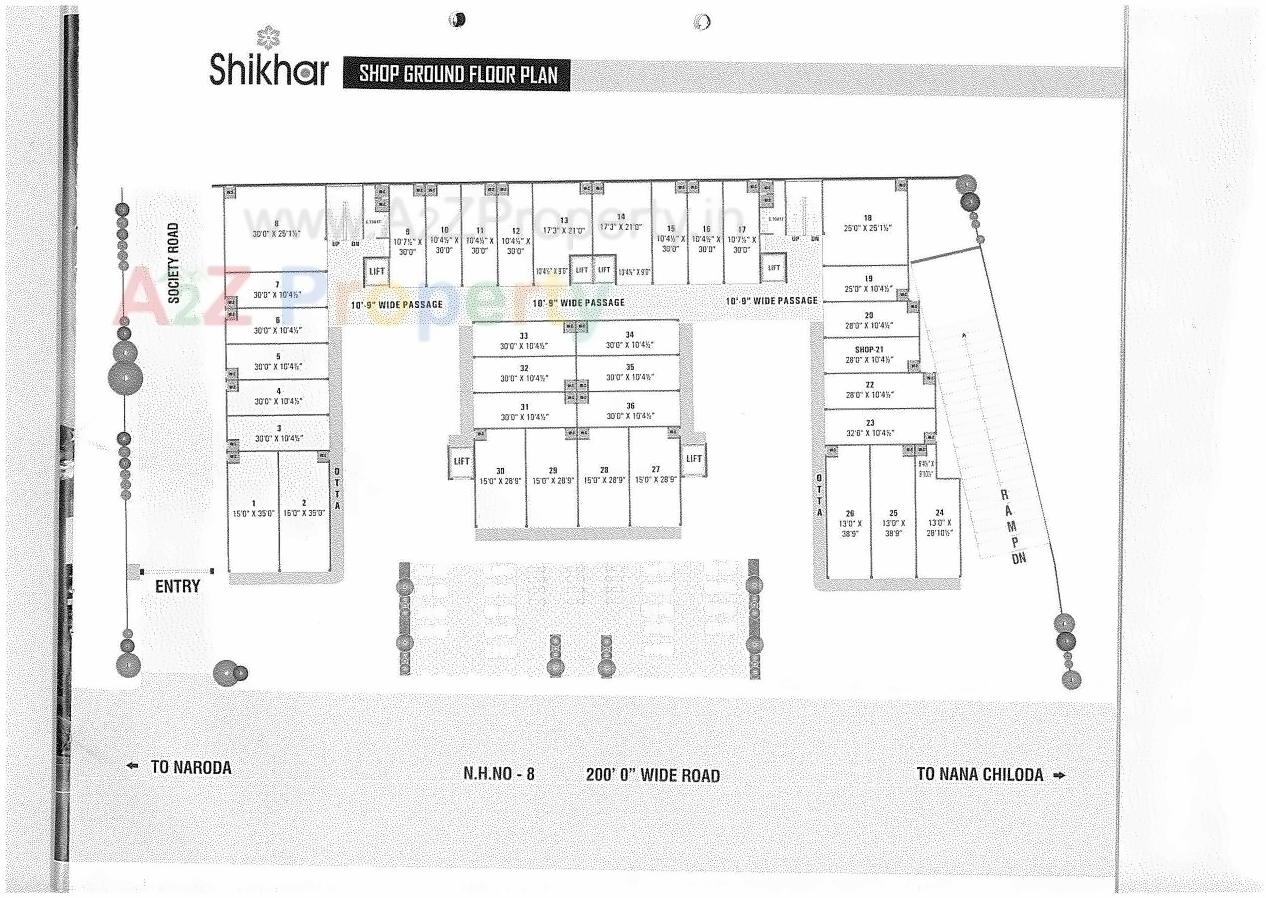Layout of real estate project Shikhar Avenue   Block located at Chiloda, Ahmedabad, Gujarat