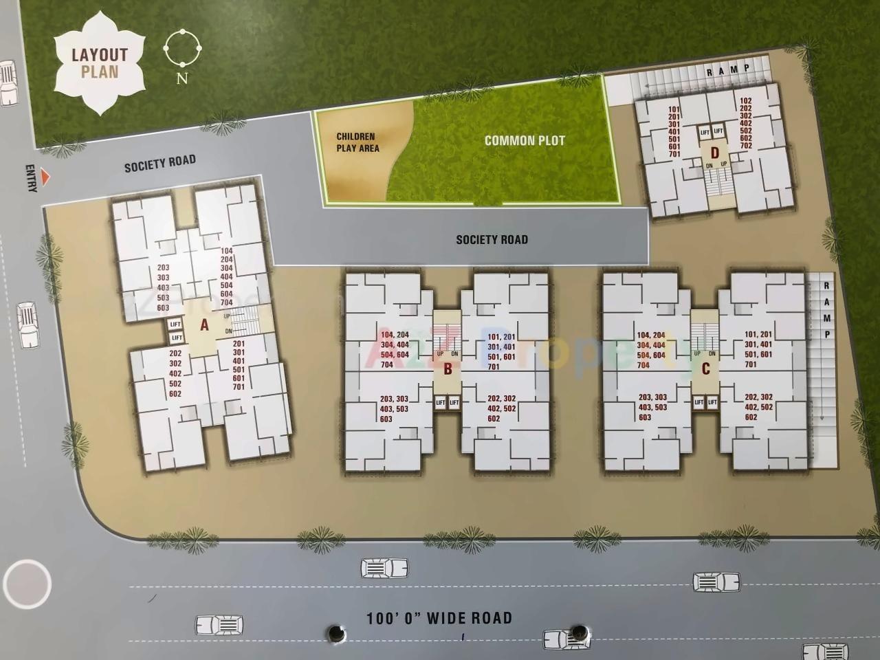 Layout of real estate project Shikhar Residency located at Nana-chiloda, Ahmedabad, Gujarat
