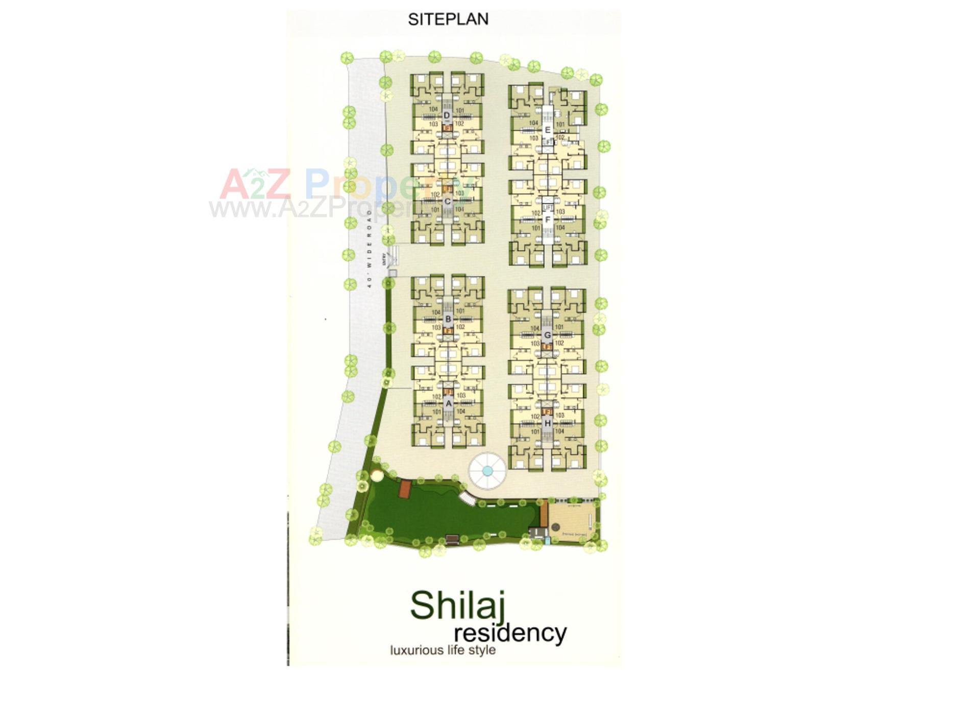 Layout of real estate project Shilaj Residency located at Shilaj, Ahmedabad, Gujarat