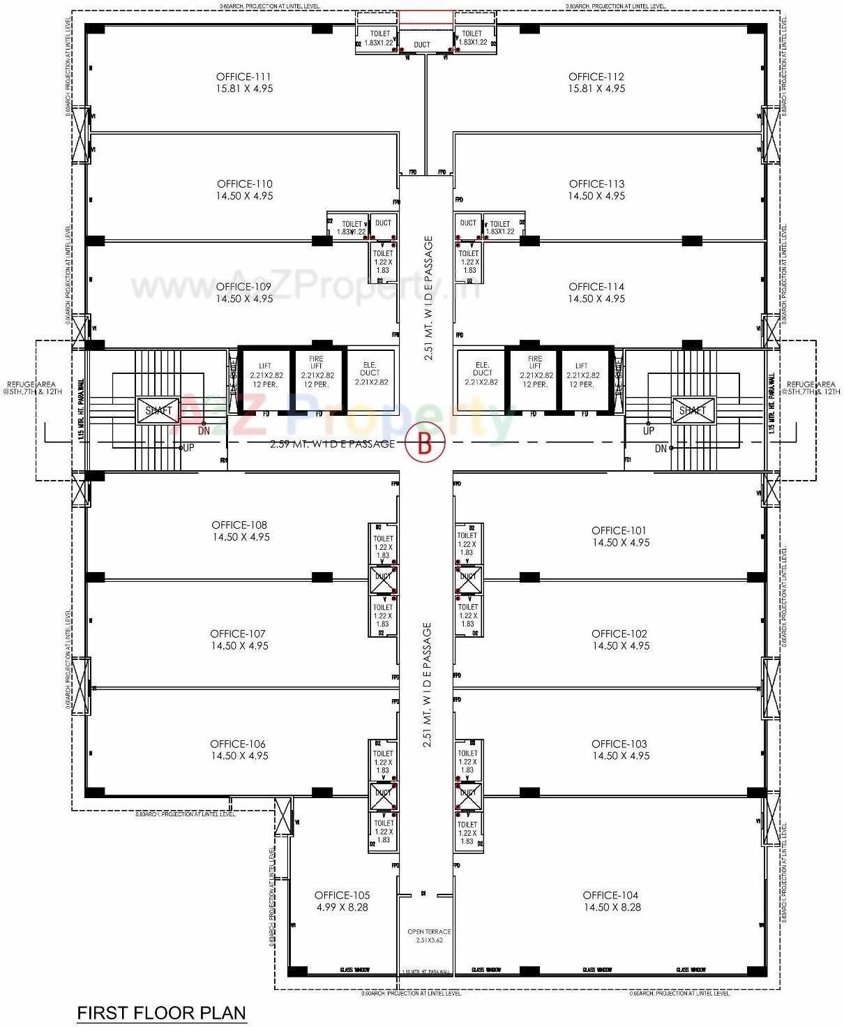 Layout of real estate project Shilp Corporate Park located at Bodakdev, Ahmedabad, Gujarat