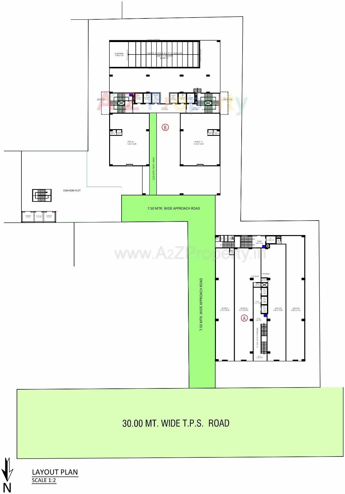 Layout of real estate project Shilp Corporate Park located at Bodakdev, Ahmedabad, Gujarat