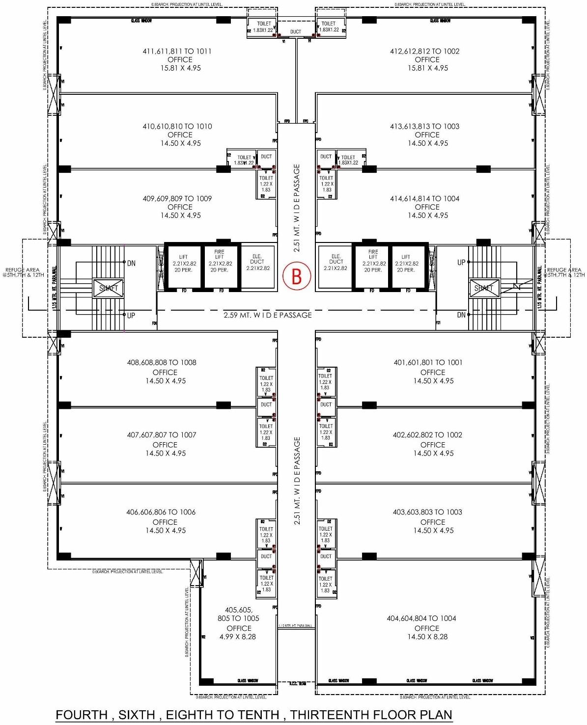 Layout of real estate project Shilp Corporate Park located at Bodakdev, Ahmedabad, Gujarat