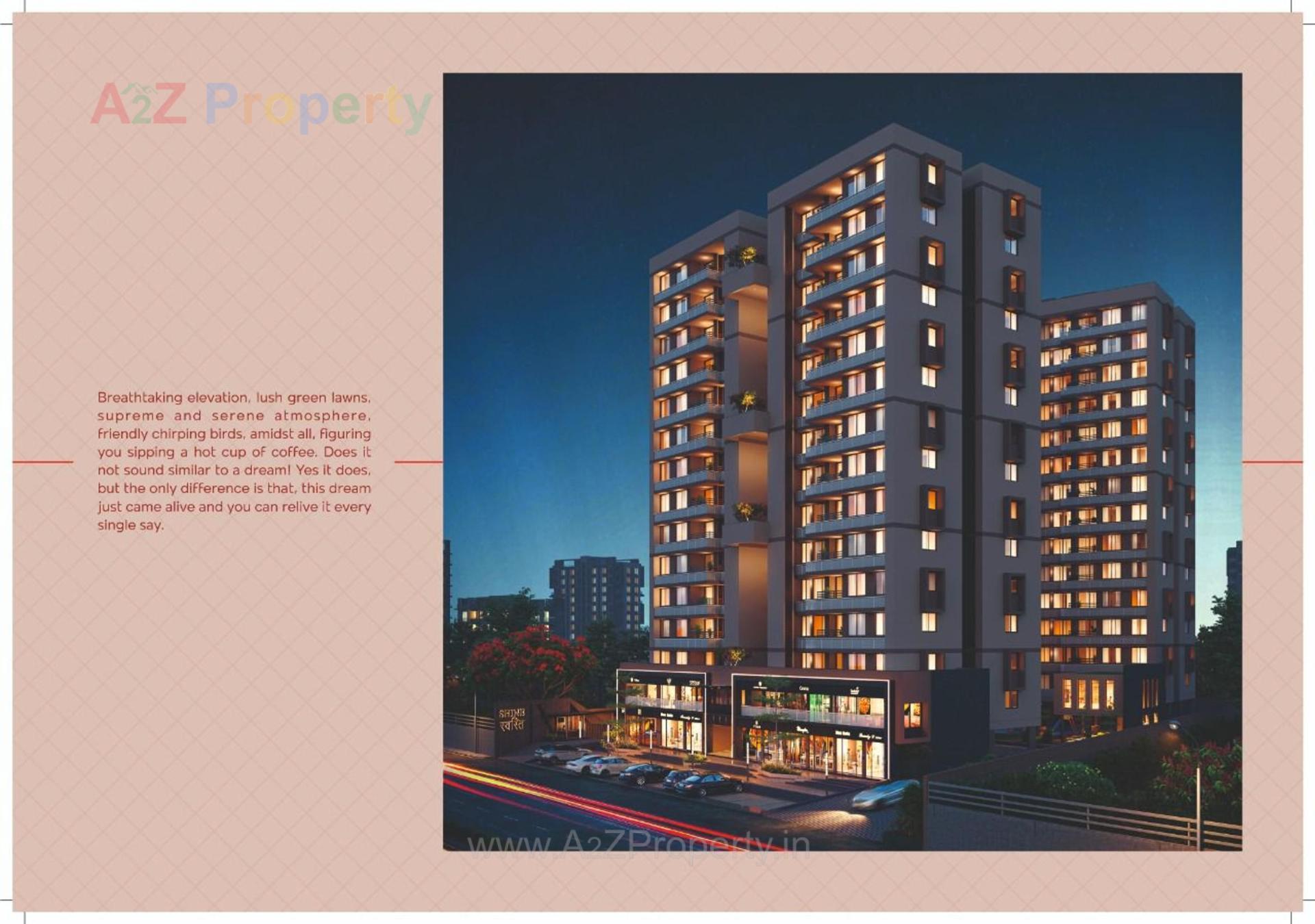 3D Elevation of real estate project Shine Swasti located at Tragad, Ahmedabad, Gujarat