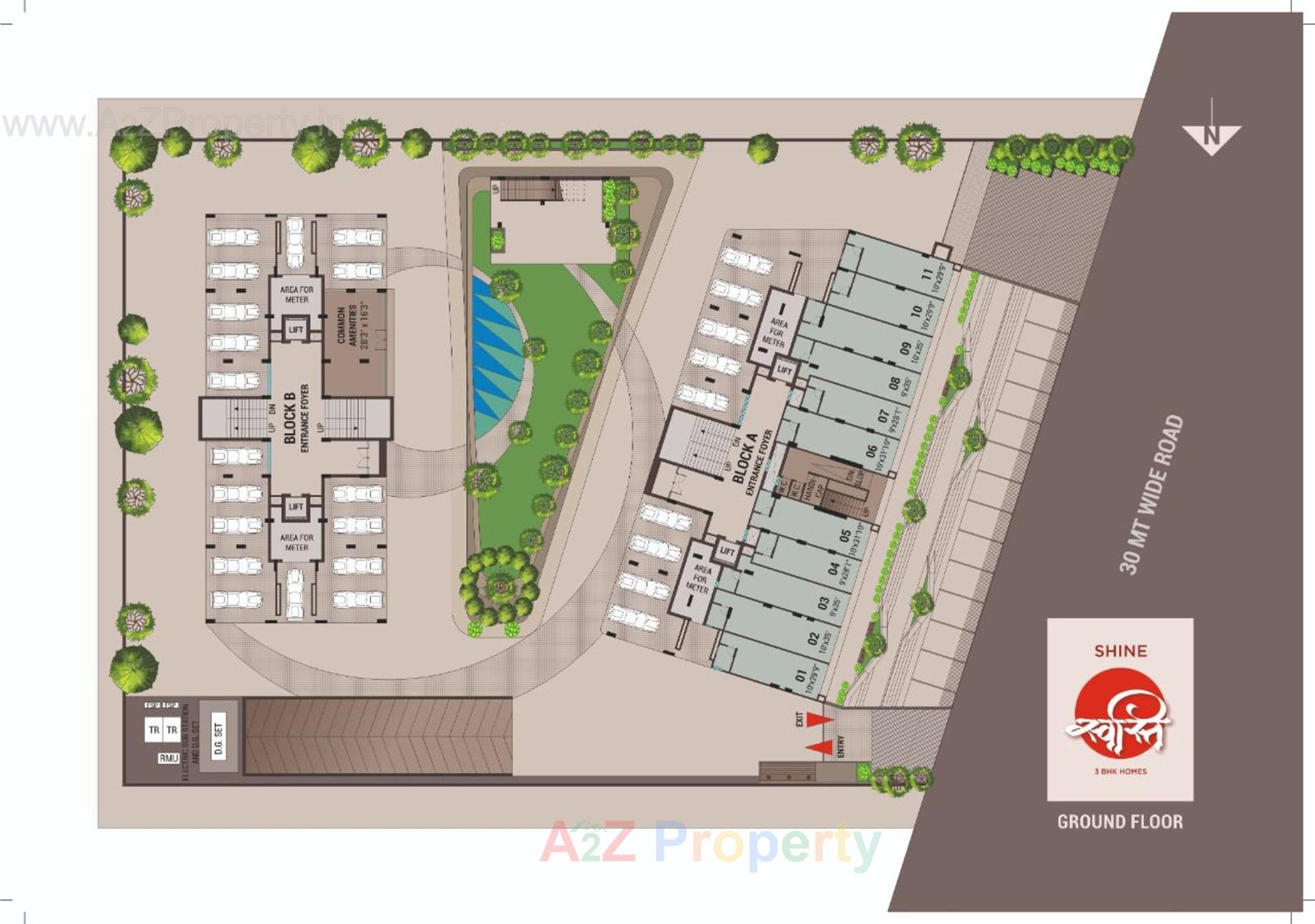 Layout of real estate project Shine Swasti located at Tragad, Ahmedabad, Gujarat