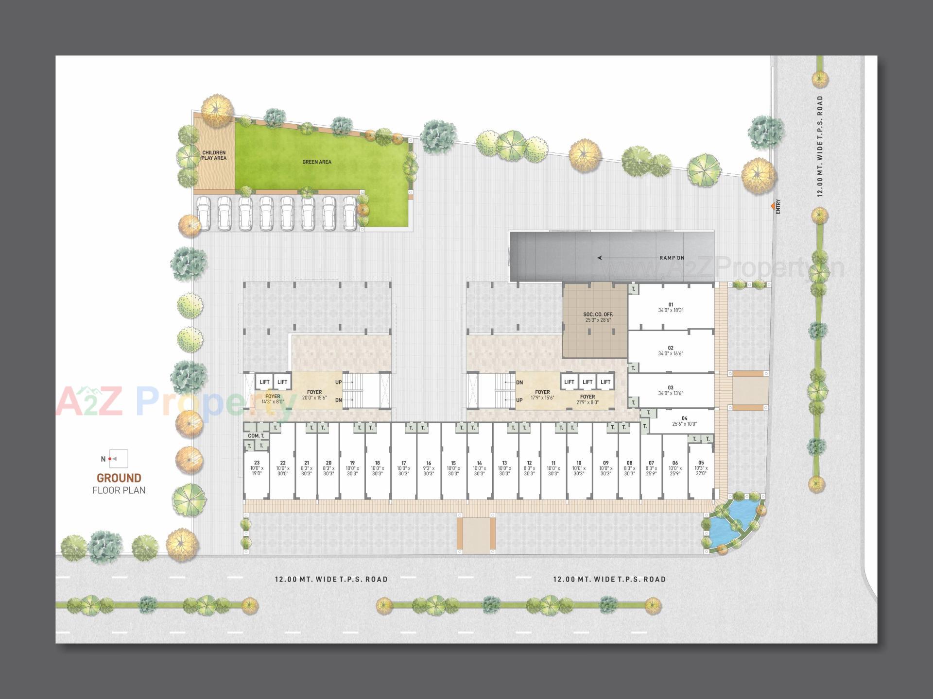 Layout of real estate project Shiv Ananta located at Chandkheda, Ahmedabad, Gujarat