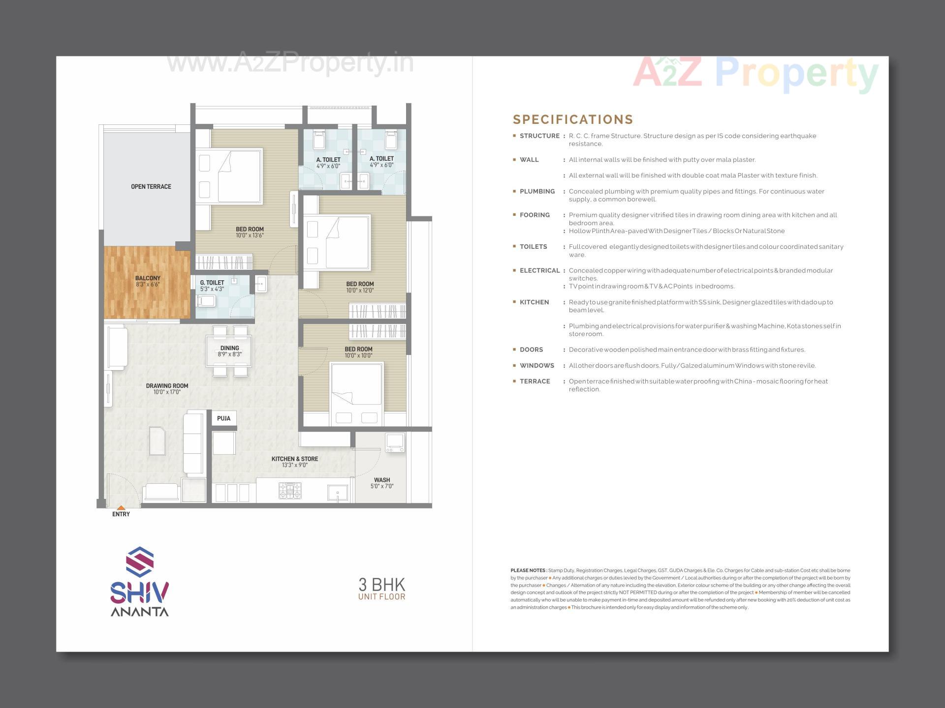 Layout of real estate project Shiv Ananta located at Chandkheda, Ahmedabad, Gujarat