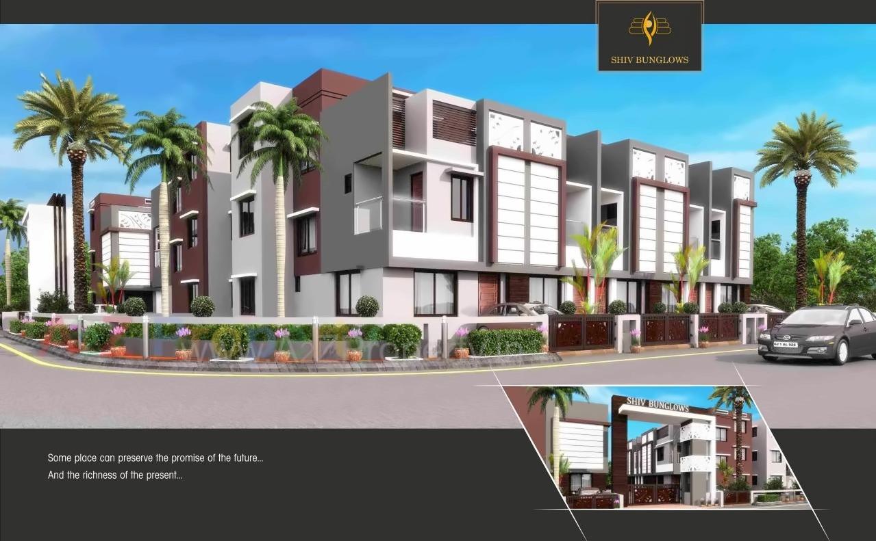 3D Elevation of real estate project Shiv Bunglows located at Singrva, Ahmedabad, Gujarat