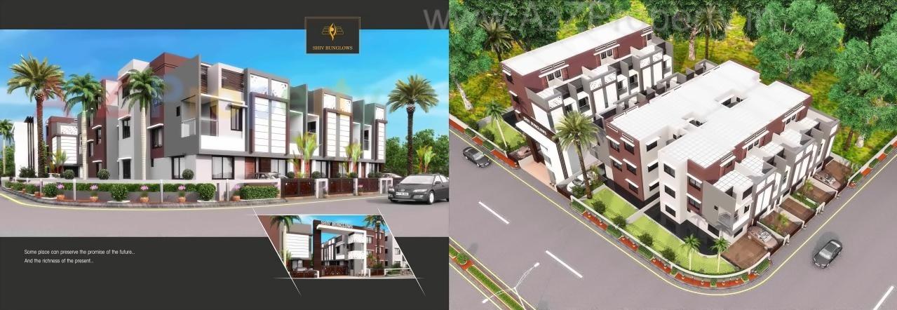 3D Elevation of real estate project Shiv Bunglows located at Singrva, Ahmedabad, Gujarat