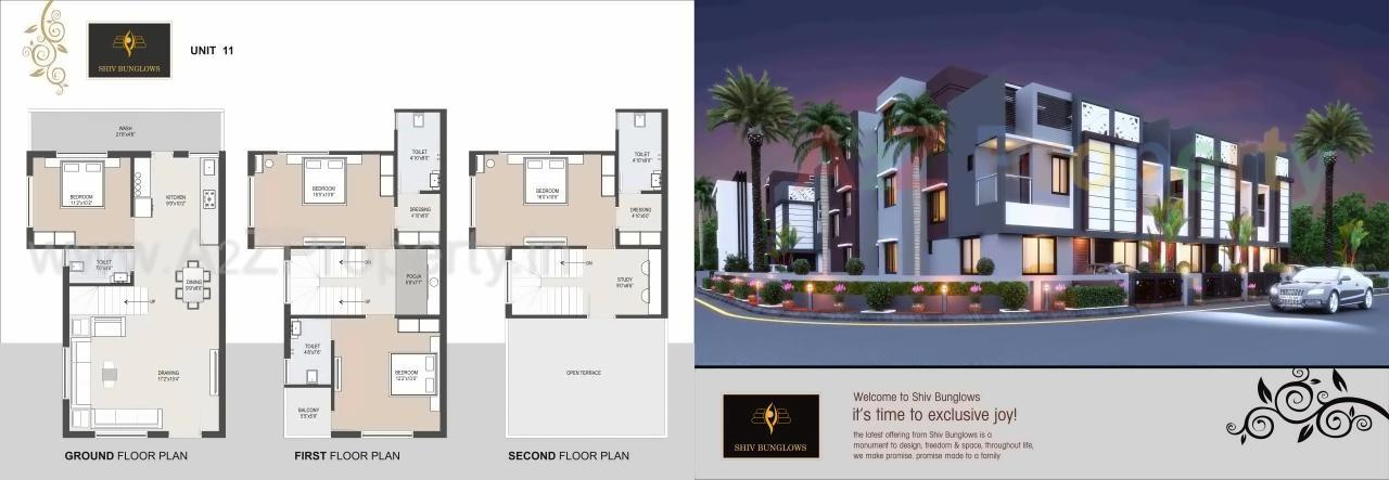 Layout of real estate project Shiv Bunglows located at Singrva, Ahmedabad, Gujarat