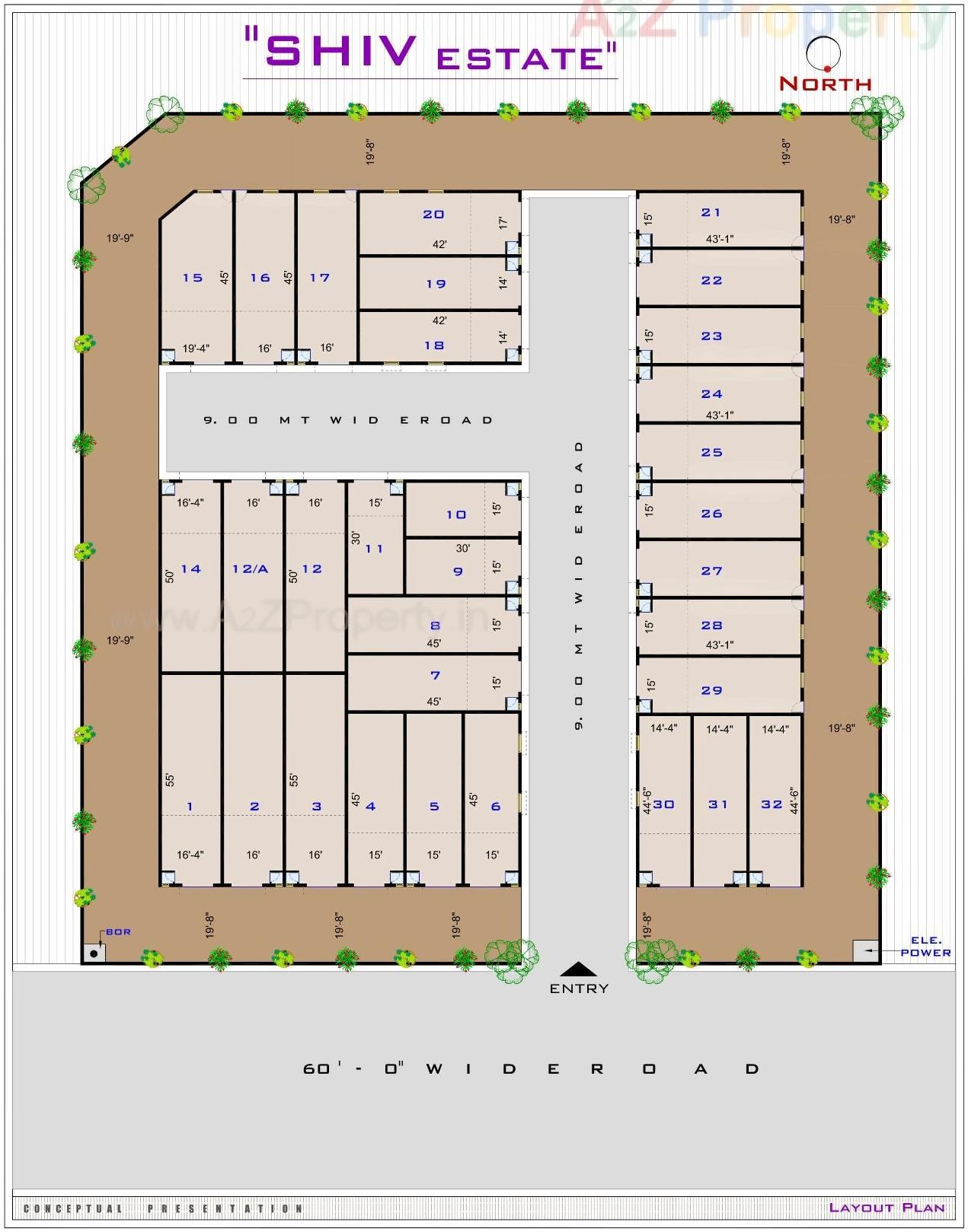 Layout of real estate project Shiv Estate located at Muthia, Ahmedabad, Gujarat