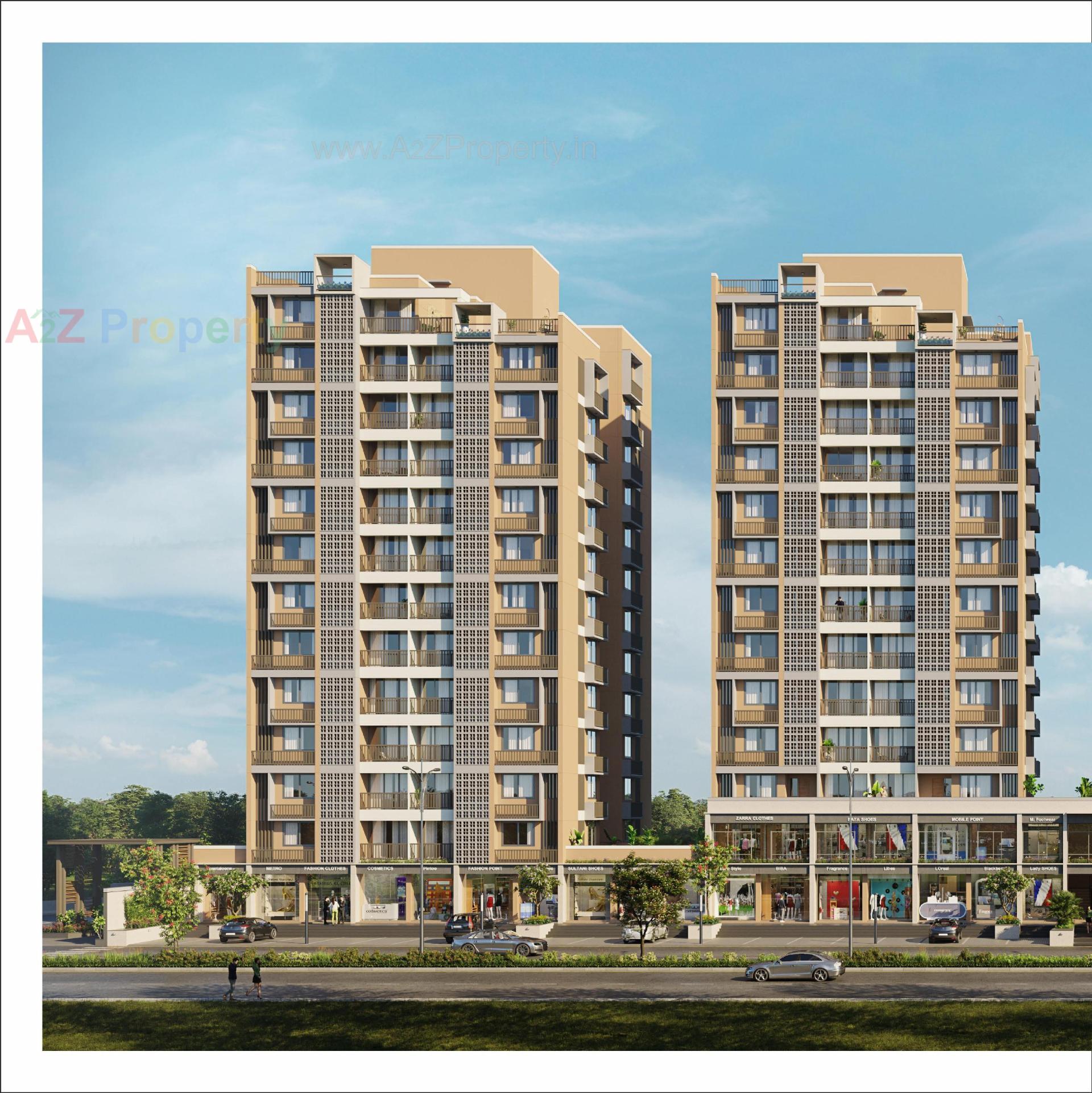 3D Elevation of real estate project Shiv Ganesh located at Khodiyar, Ahmedabad, Gujarat