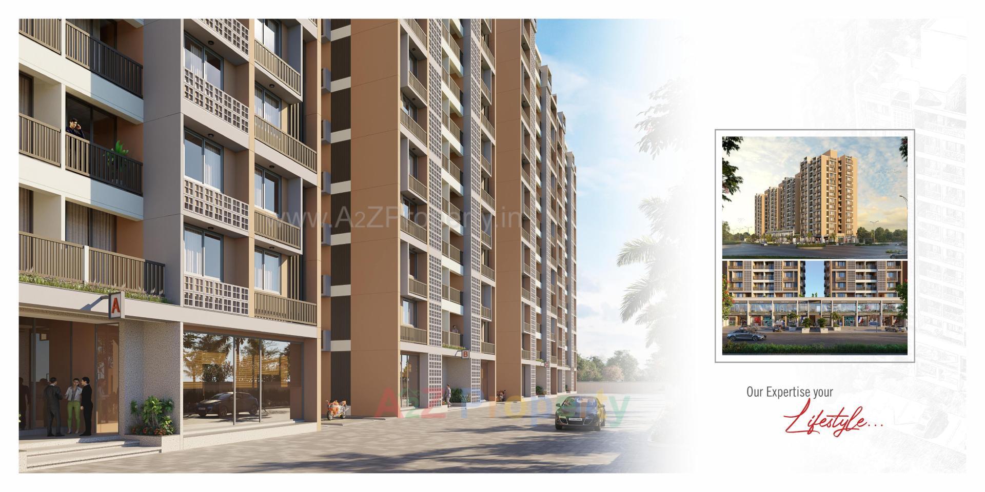3D Elevation of real estate project Shiv Ganesh located at Khodiyar, Ahmedabad, Gujarat