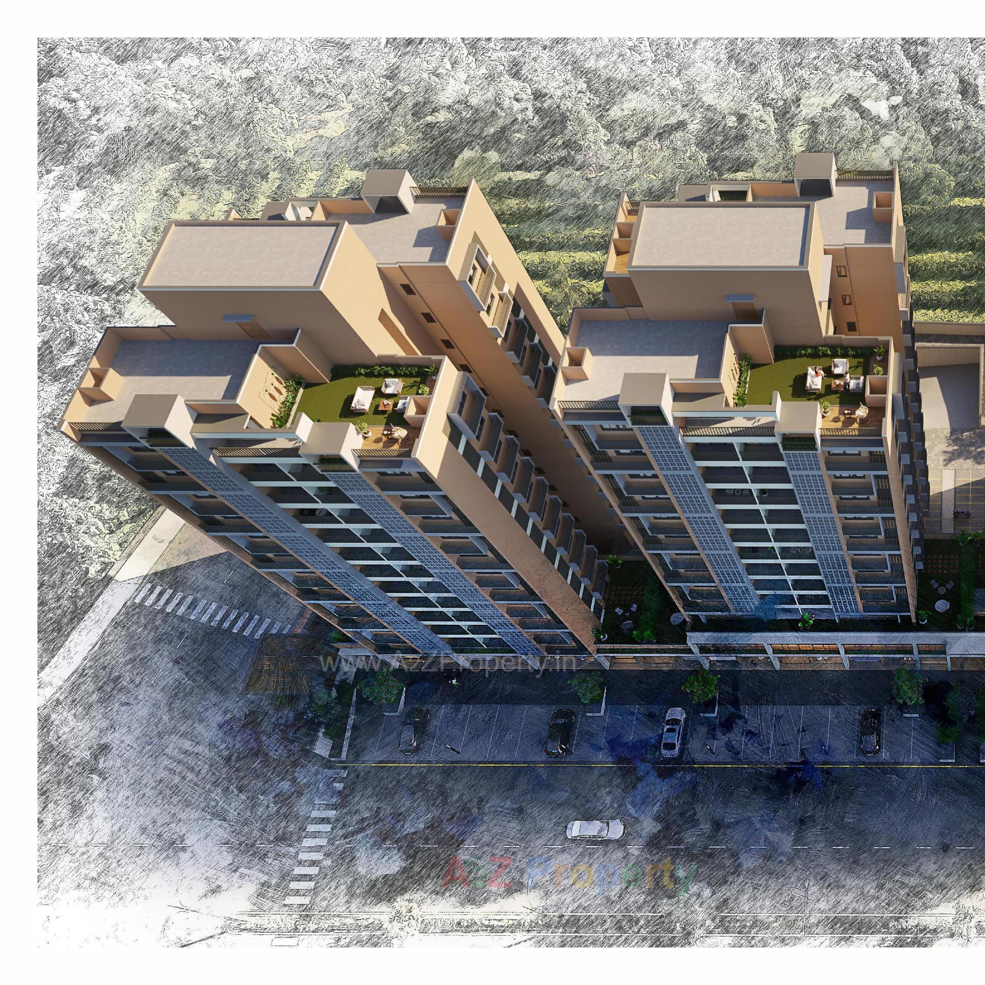 3D Elevation of real estate project Shiv Ganesh located at Khodiyar, Ahmedabad, Gujarat