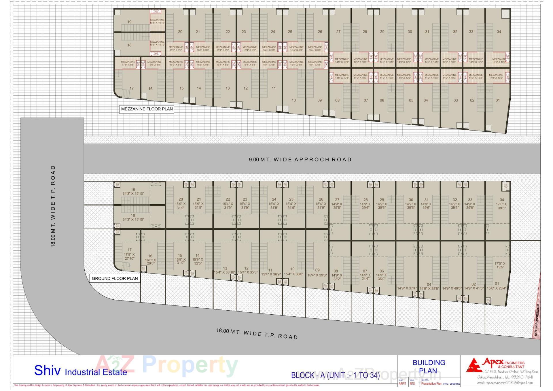 Layout of real estate project Shiv Industrial Estate located at Kathwada, Ahmedabad, Gujarat