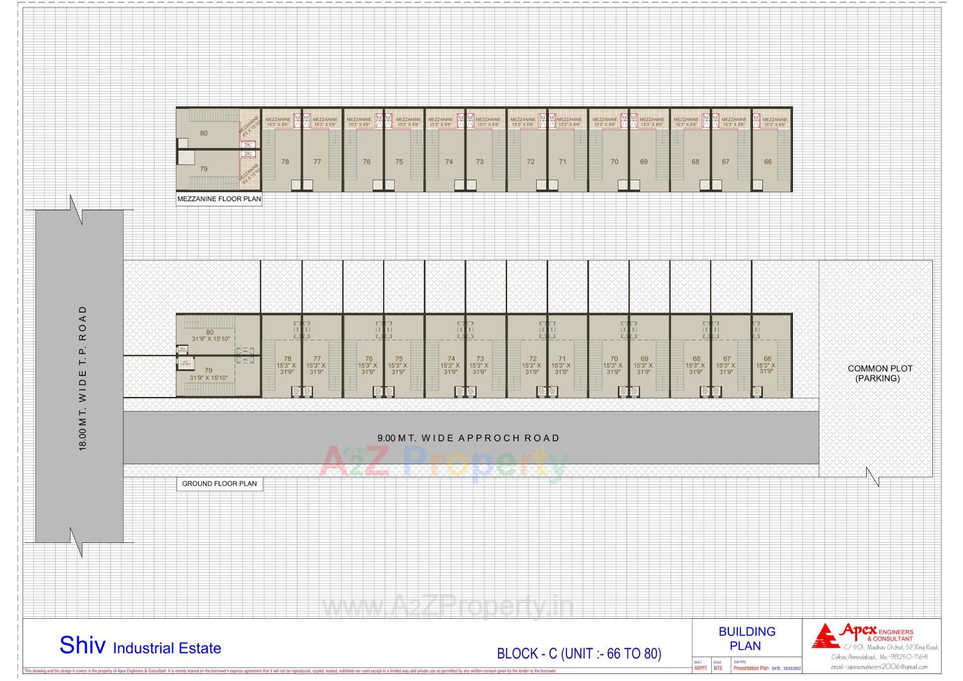 Layout of real estate project Shiv Industrial Estate located at Kathwada, Ahmedabad, Gujarat