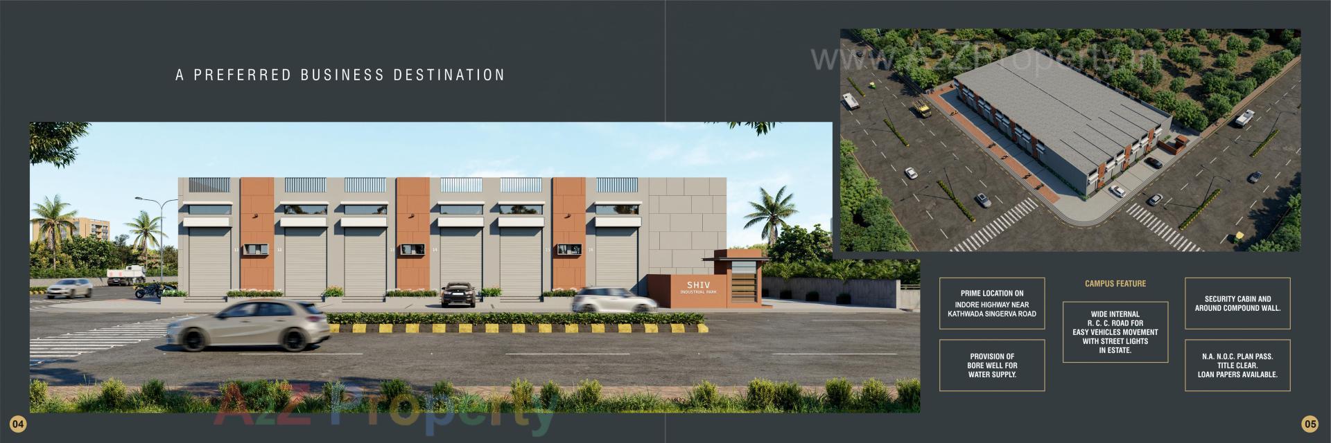 3D Elevation of real estate project Shiv Industrial Park located at Bhuvaldi, Ahmedabad, Gujarat