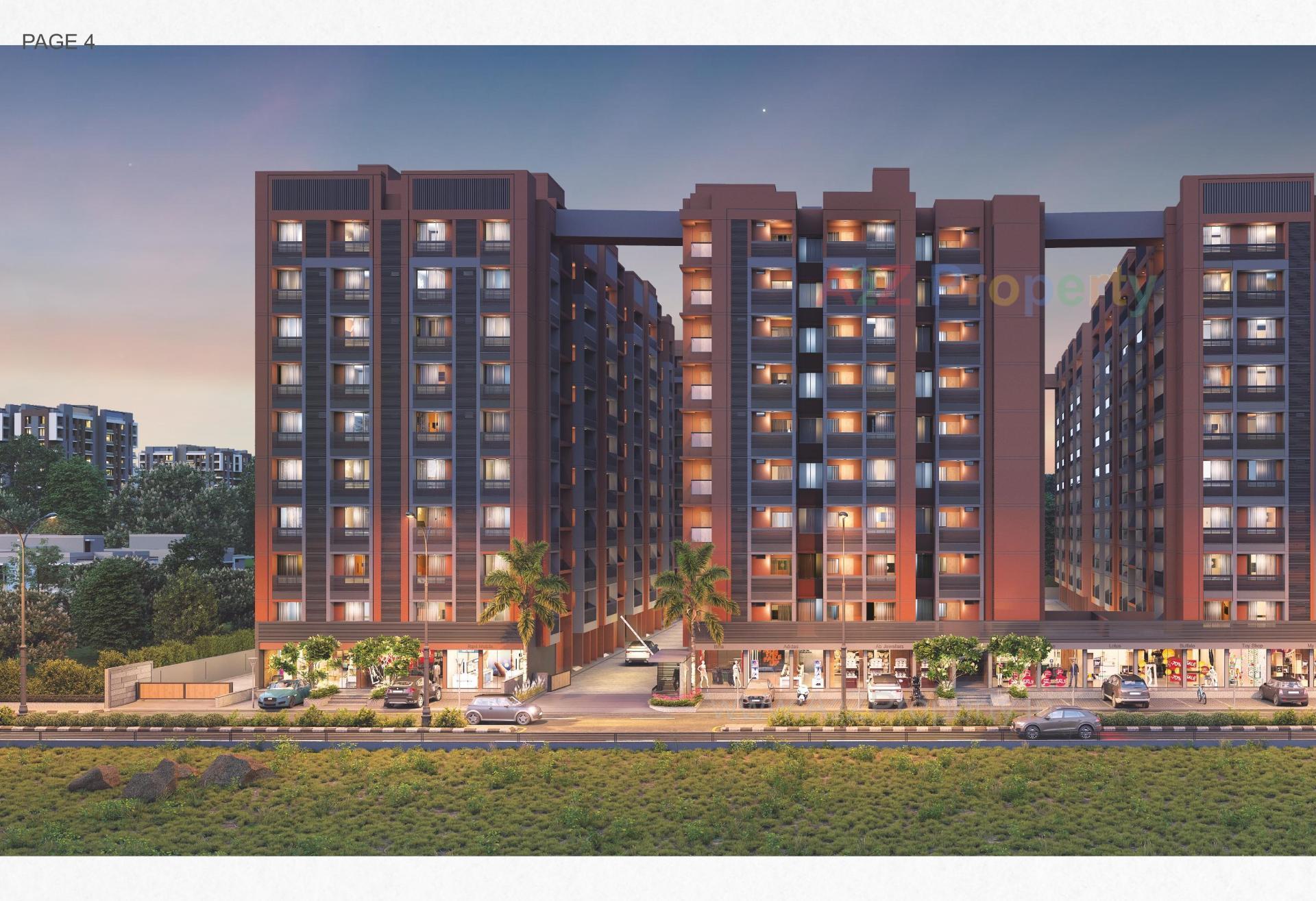 3D Elevation of real estate project Shiv Shaligram Serenity located at Chandlodiya, Ahmedabad, Gujarat
