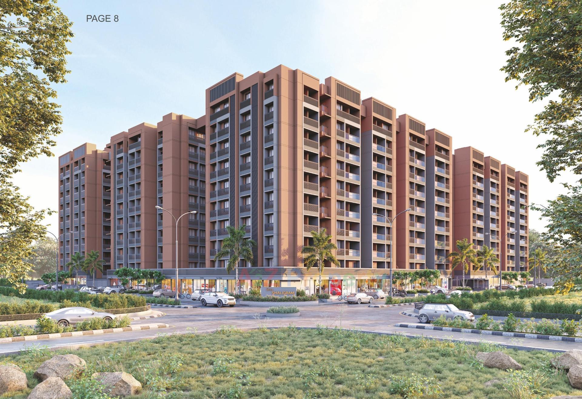 3D Elevation of real estate project Shiv Shaligram Serenity located at Chandlodiya, Ahmedabad, Gujarat