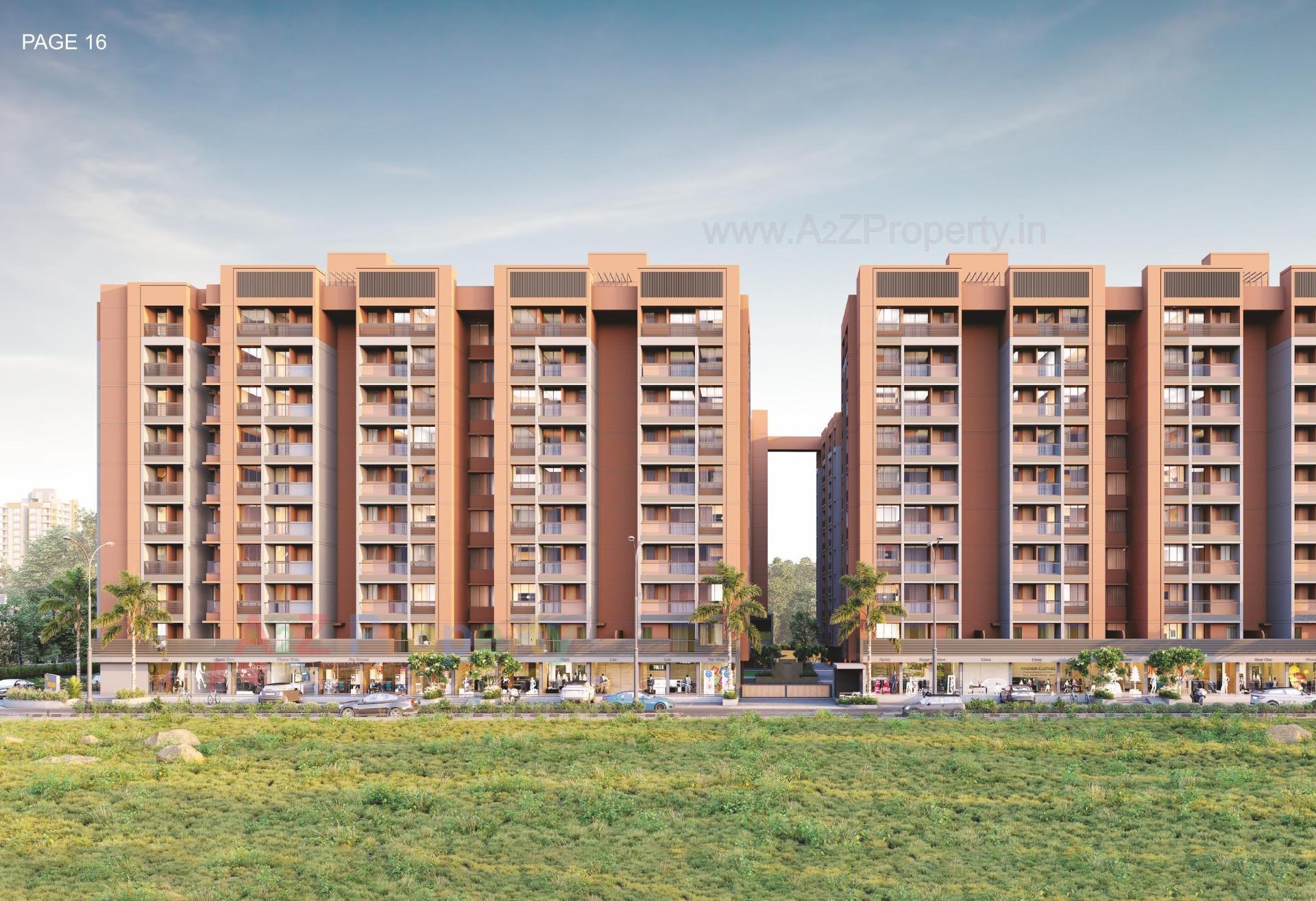 3D Elevation of real estate project Shiv Shaligram Serenity located at Chandlodiya, Ahmedabad, Gujarat
