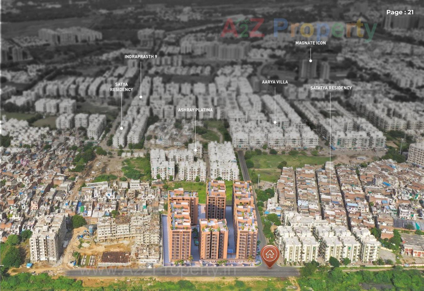 3D Elevation of real estate project Shiv Shaligram Serenity located at Chandlodiya, Ahmedabad, Gujarat