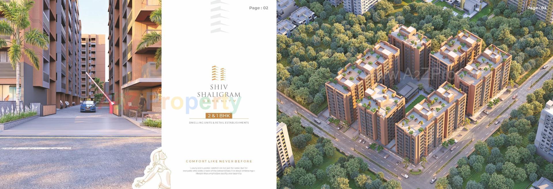3D Elevation of real estate project Shiv Shaligram Serenity located at Chandlodiya, Ahmedabad, Gujarat