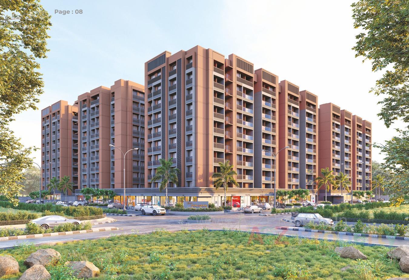 3D Elevation of real estate project Shiv Shaligram Serenity located at Chandlodiya, Ahmedabad, Gujarat
