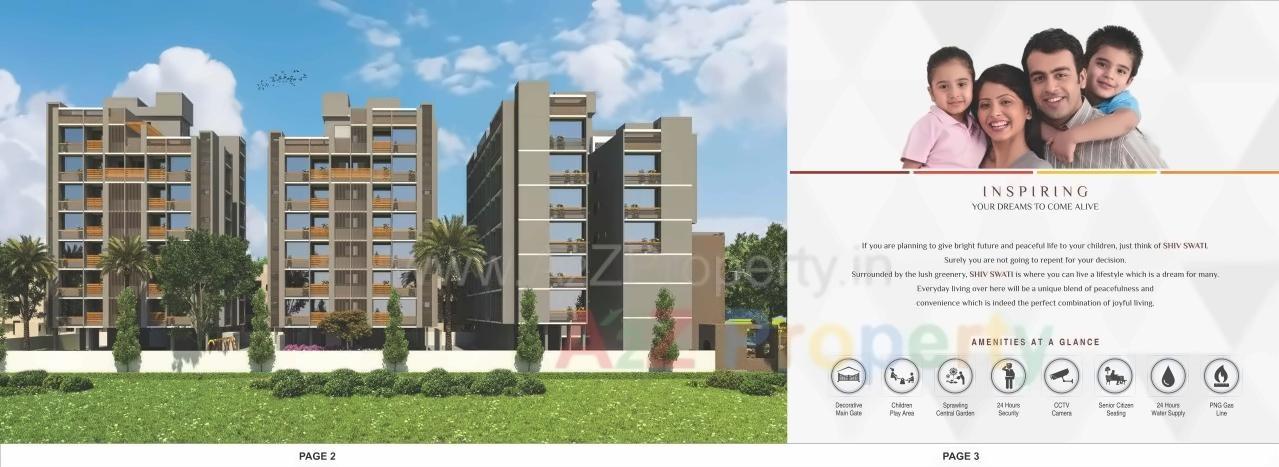 3D Elevation of real estate project Shiv Swati Appartment located at Nana-chiloda, Ahmedabad, Gujarat