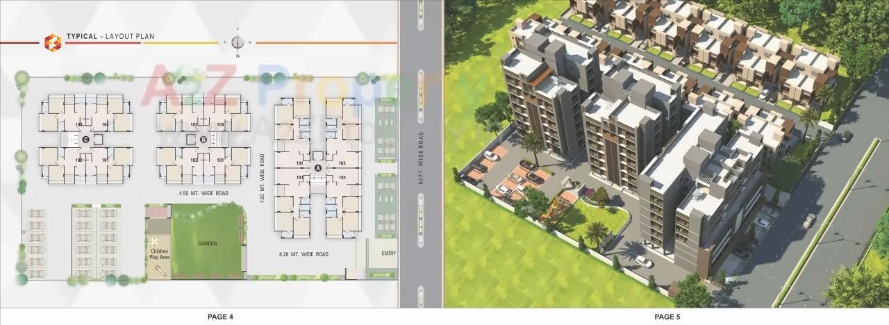 Layout of real estate project Shiv Swati Appartment located at Nana-chiloda, Ahmedabad, Gujarat