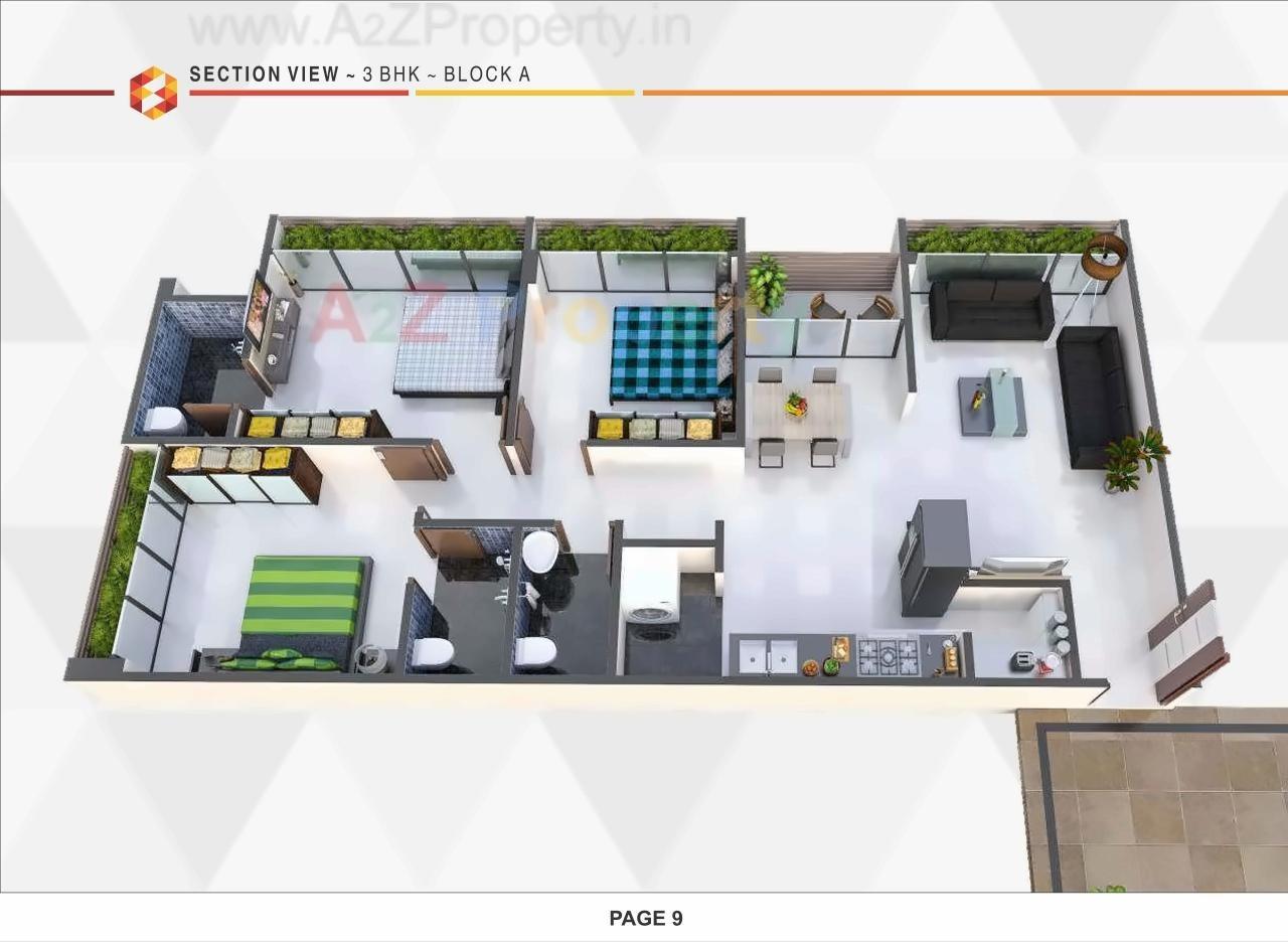 Layout of real estate project Shiv Swati Appartment located at Nana-chiloda, Ahmedabad, Gujarat