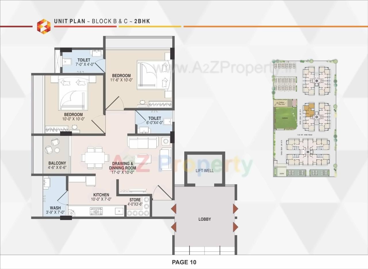 Layout of real estate project Shiv Swati Appartment located at Nana-chiloda, Ahmedabad, Gujarat