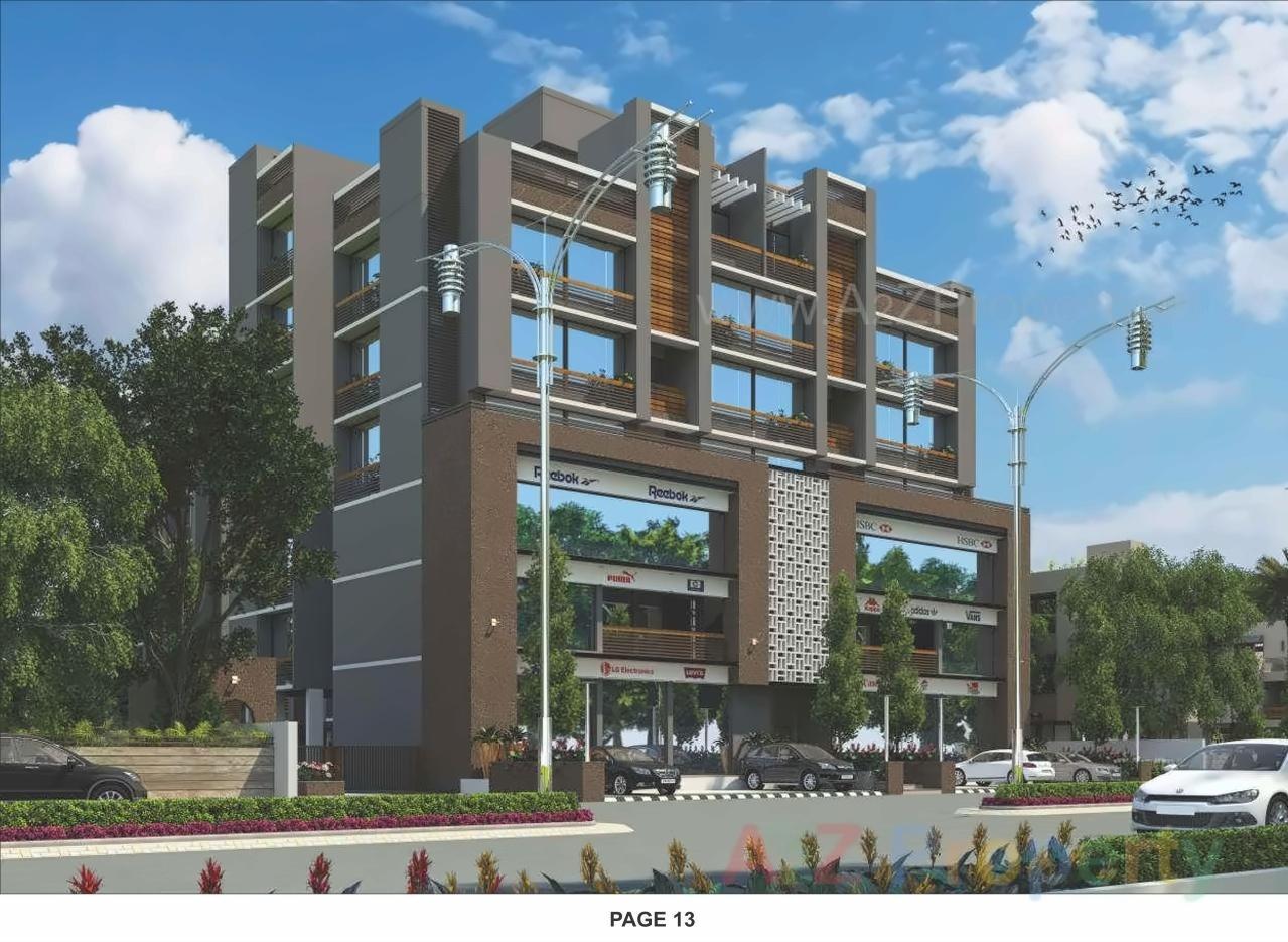 3D Elevation of real estate project Shiv Swati Appartment located at Nana-chiloda, Ahmedabad, Gujarat