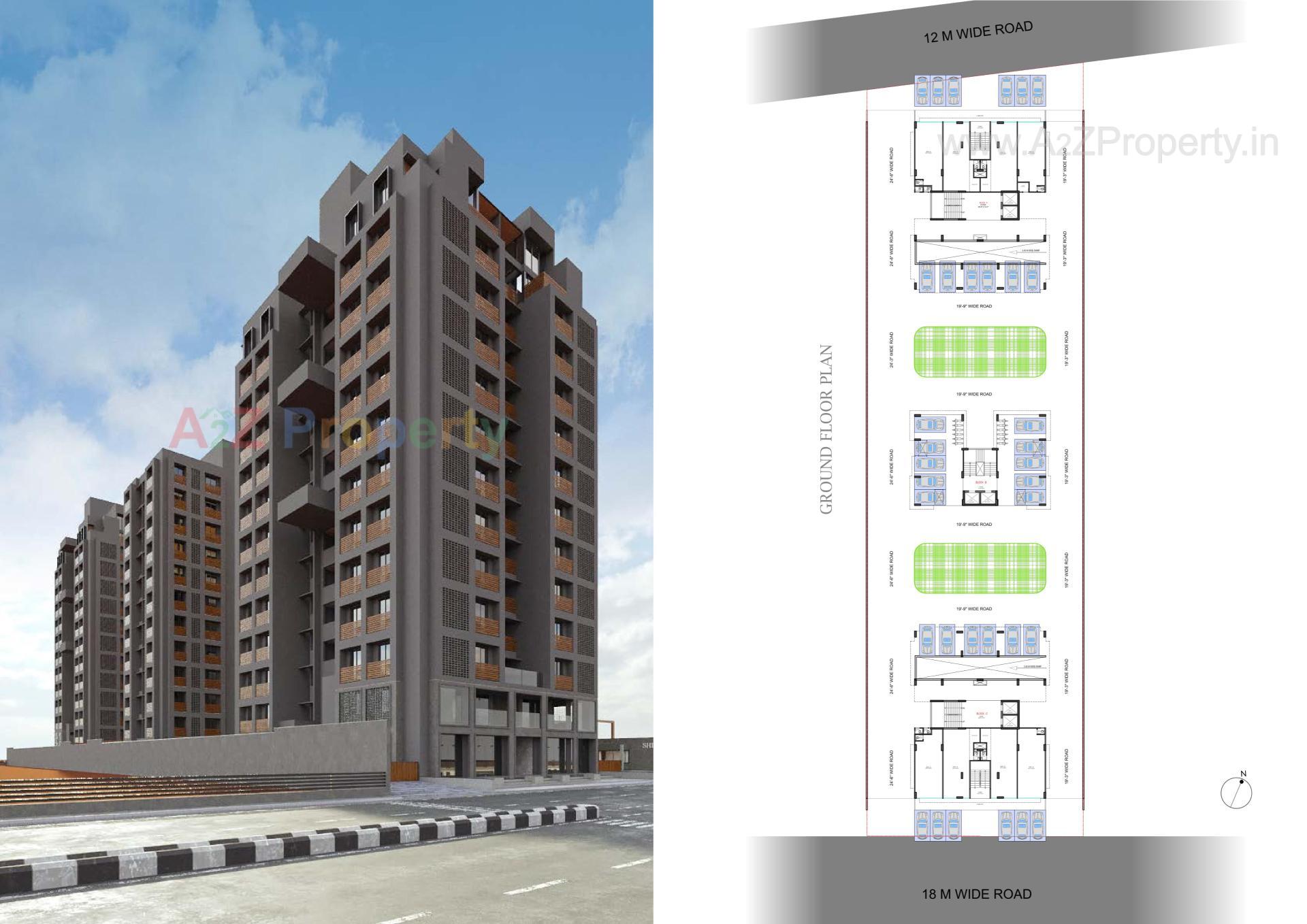 3D Elevation of real estate project Shivalay Sattva located at Shilaj, Ahmedabad, Gujarat