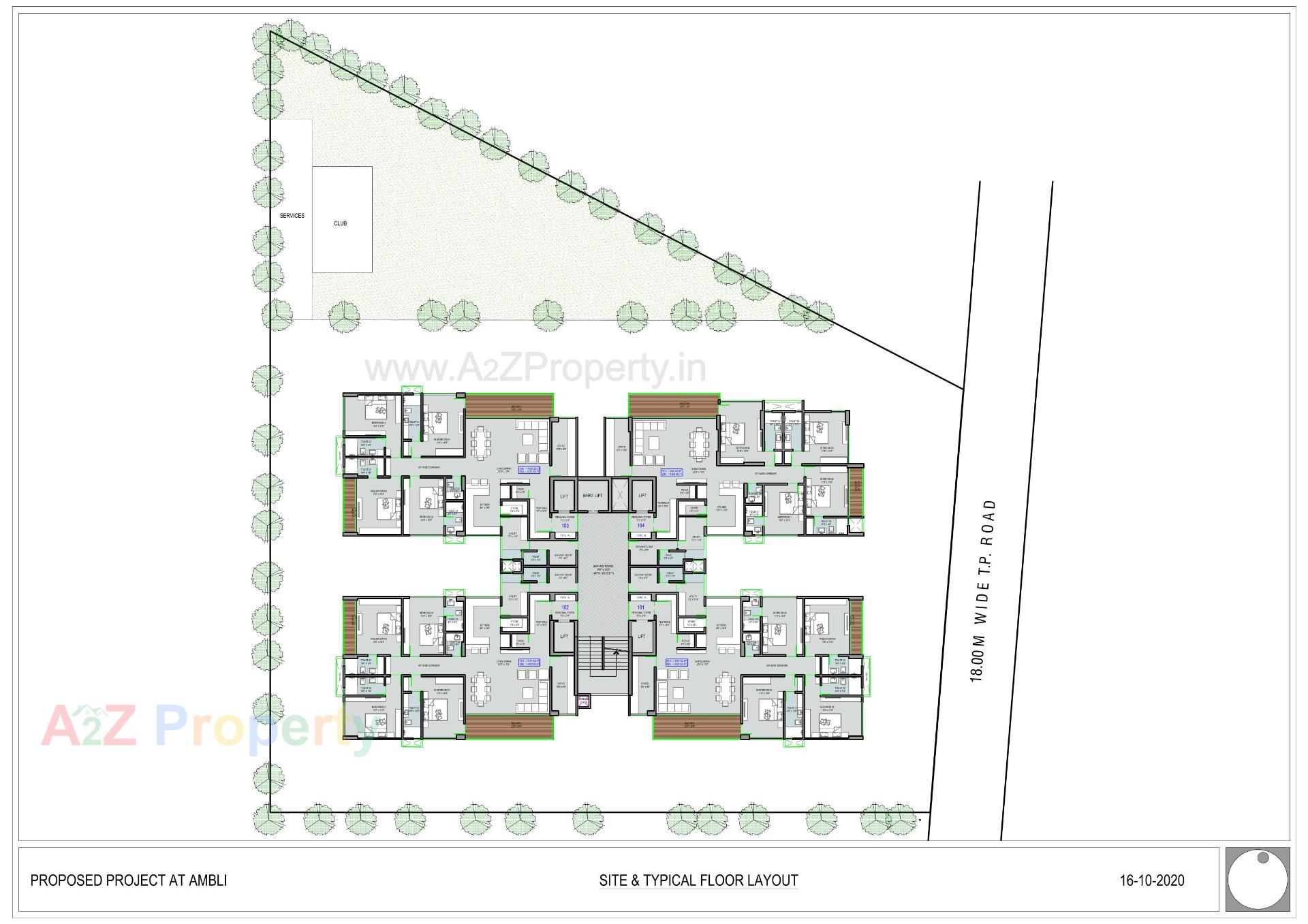 Layout of real estate project Shivalik Edge located at Ambali, Ahmedabad, Gujarat