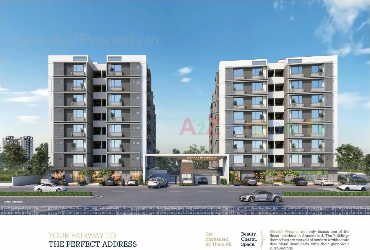 3D Elevation of real estate project Shivalik Heights located at Chiloda, Ahmedabad, Gujarat