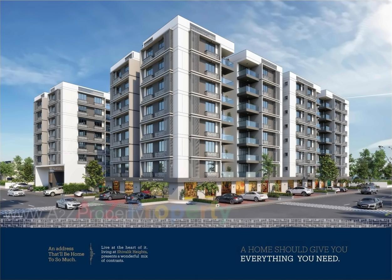 3D Elevation of real estate project Shivalik Heights located at Chiloda, Ahmedabad, Gujarat