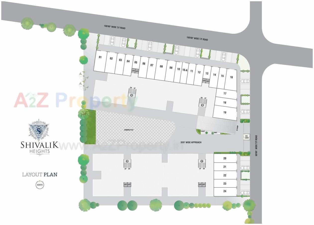 Layout of real estate project Shivalik Heights located at Chiloda, Ahmedabad, Gujarat