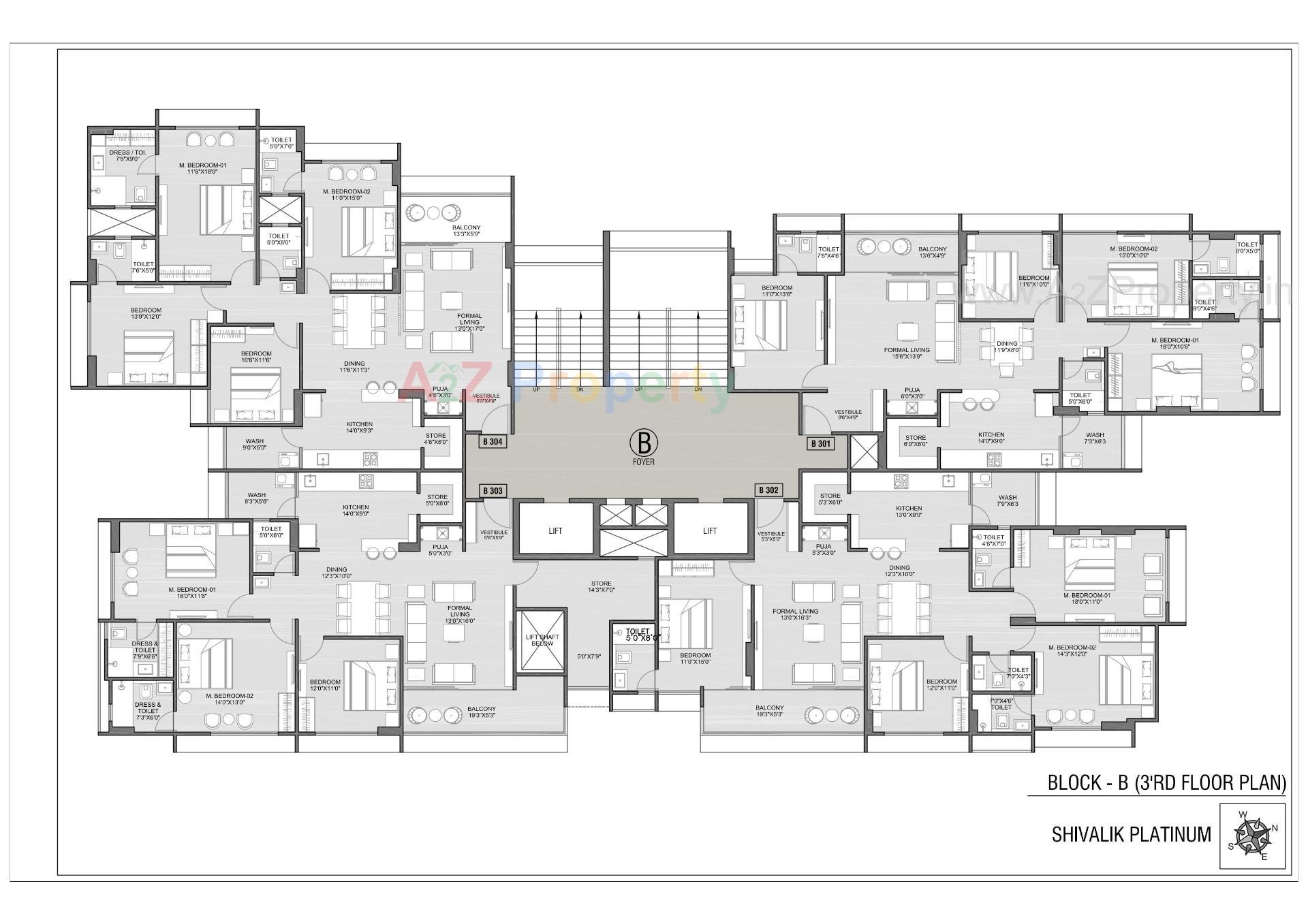 Layout of real estate project Shivalik Platinum located at Bodakdev, Ahmedabad, Gujarat