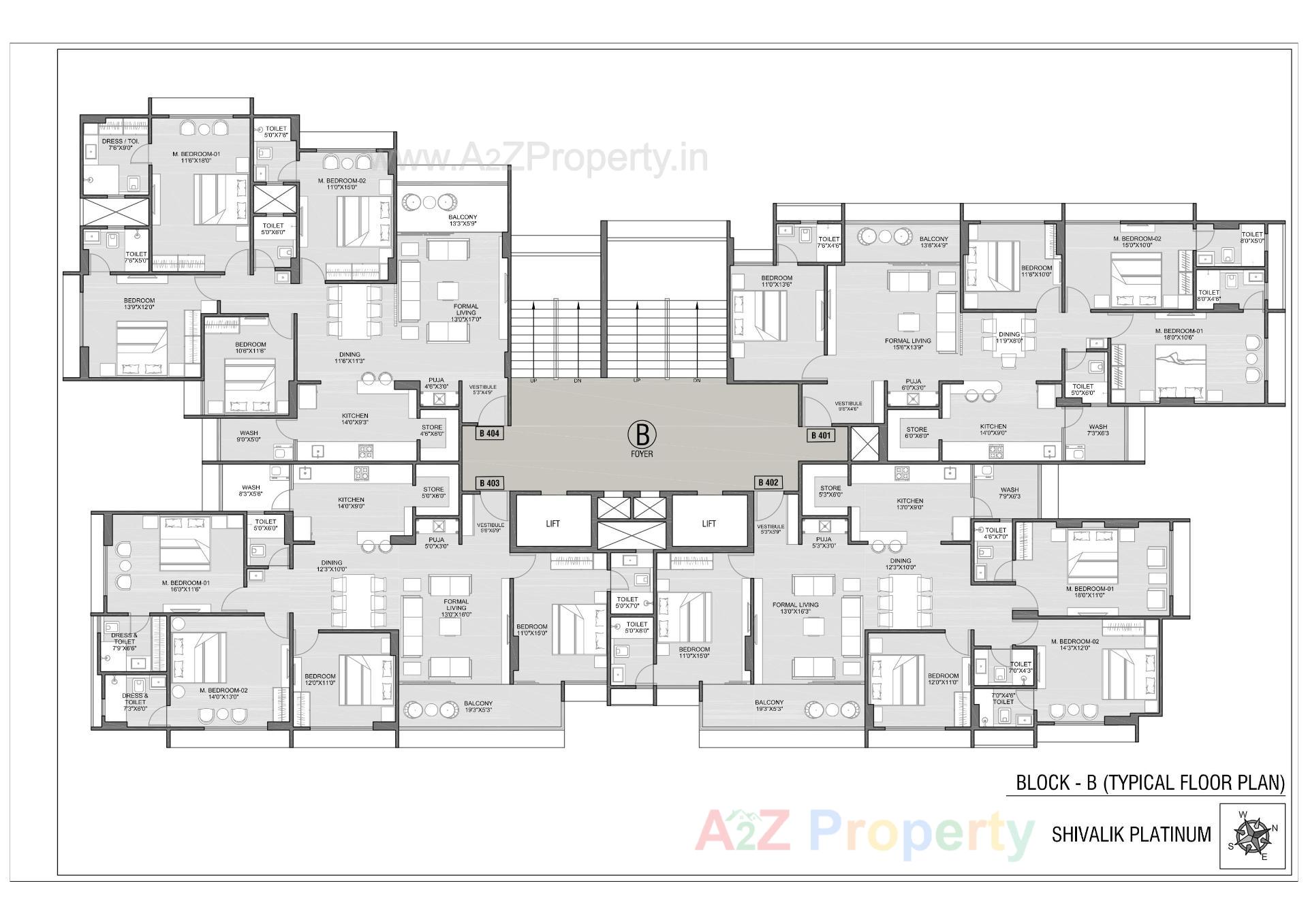 Layout of real estate project Shivalik Platinum located at Bodakdev, Ahmedabad, Gujarat