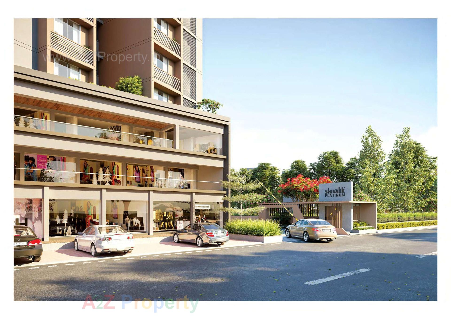3D Elevation of real estate project Shivalik Platinum located at Bodakdev, Ahmedabad, Gujarat