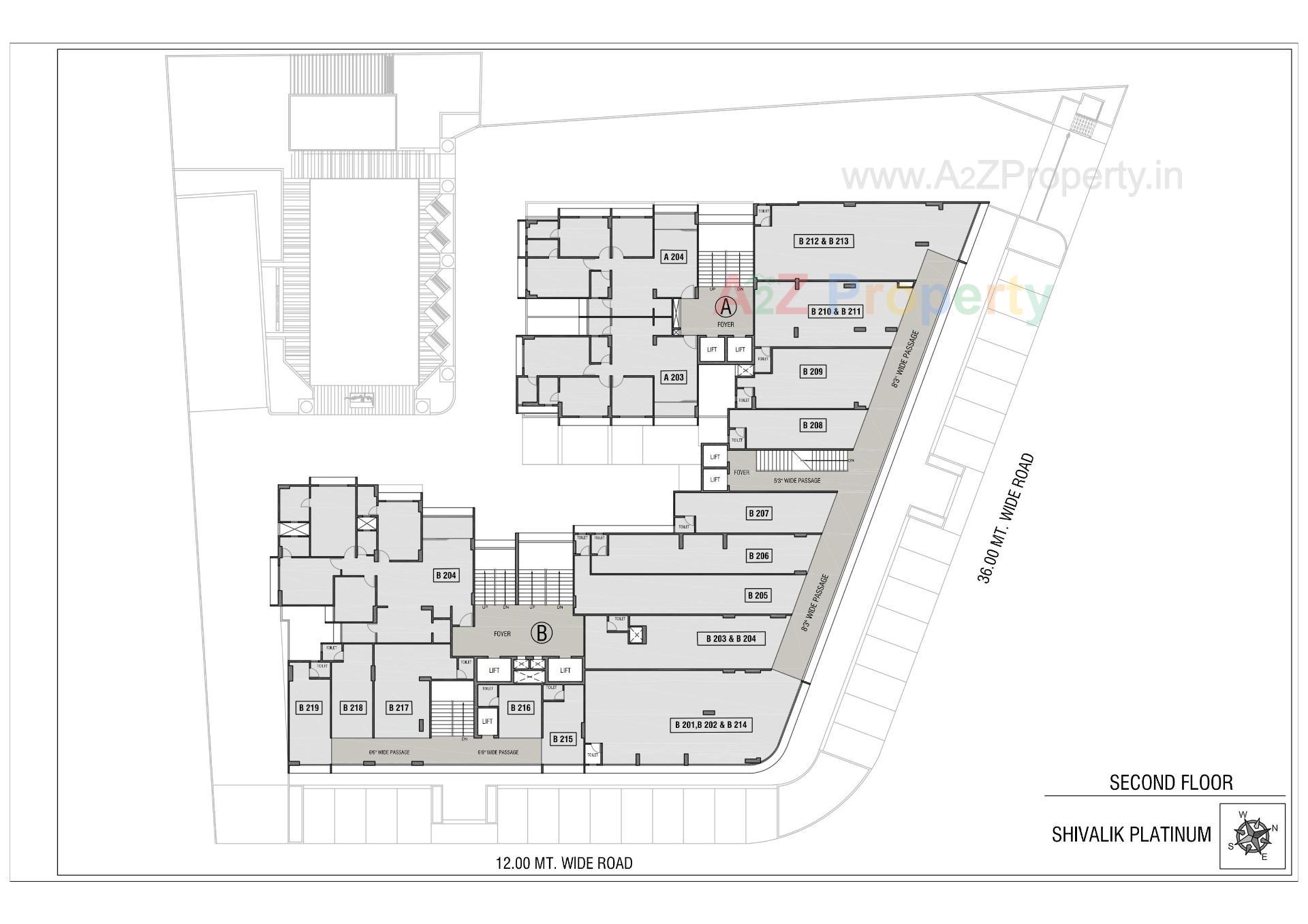 Layout of real estate project Shivalik Platinum located at Bodakdev, Ahmedabad, Gujarat