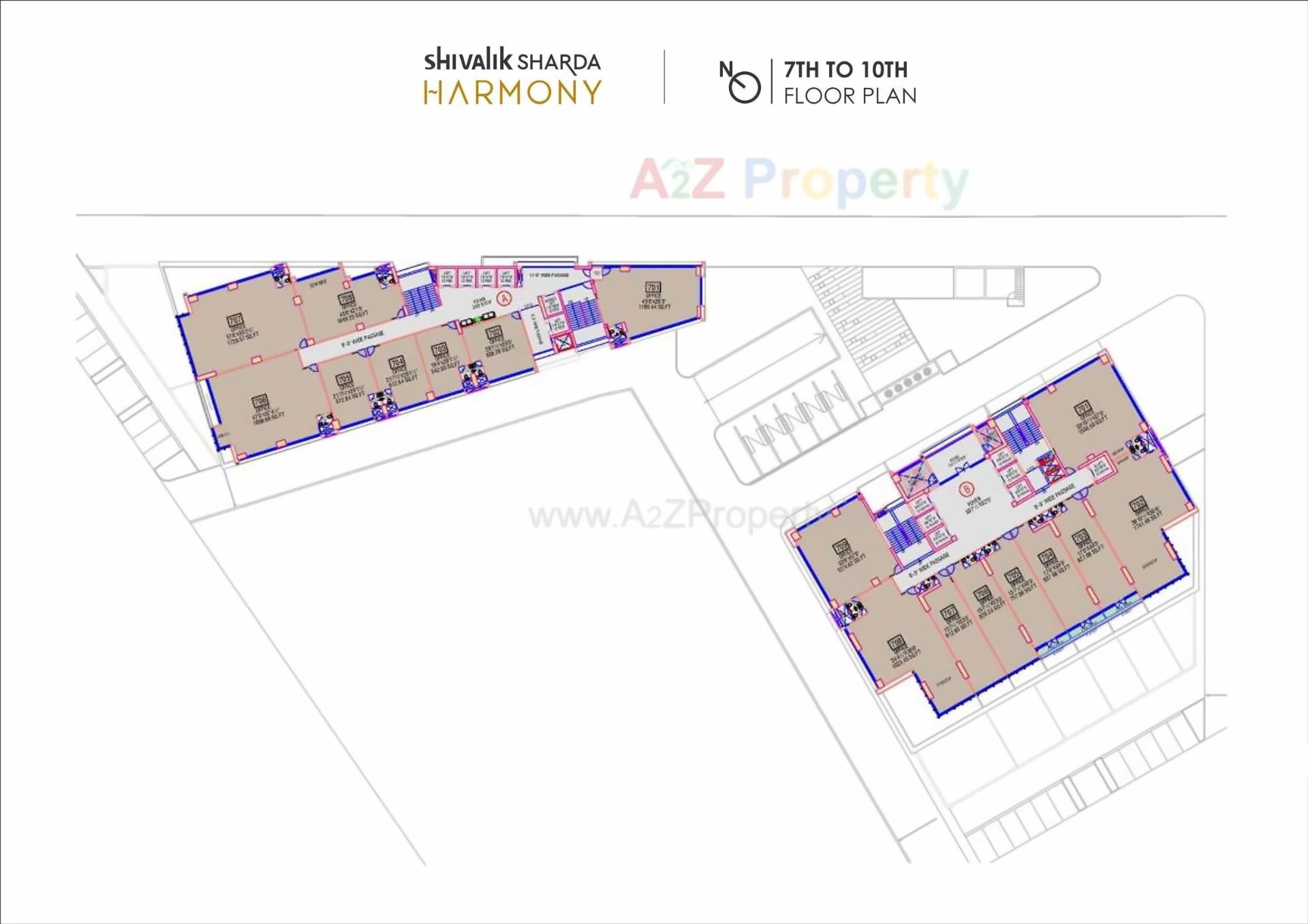 Layout of real estate project Shivalik Sharda Harmony located at Ahmedabad, Ahmedabad, Gujarat